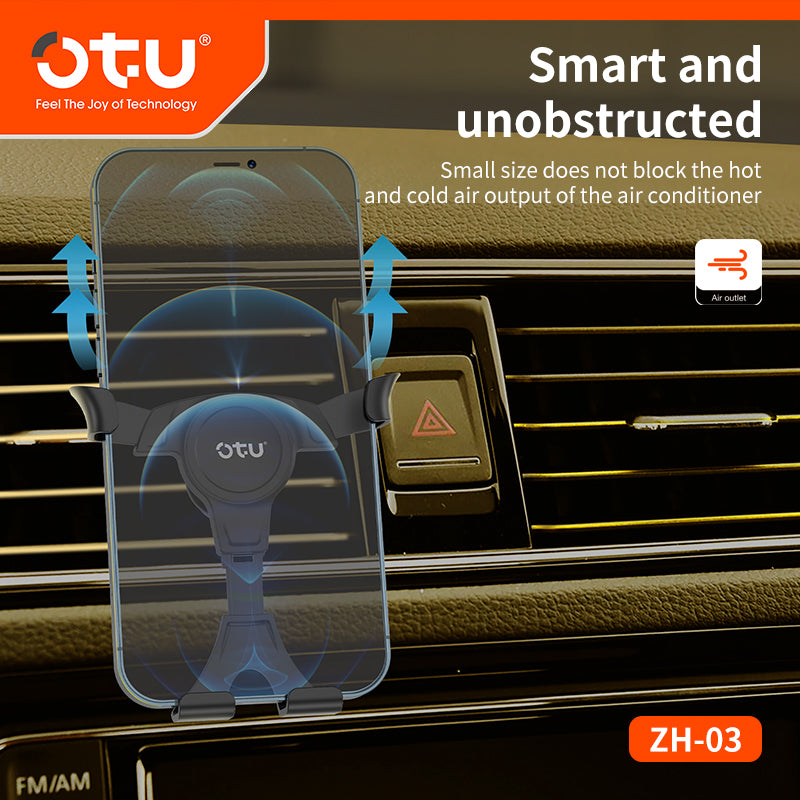 OTU ZH03 Universal Gravity Car Phone Holder - 360° Adjustable Vent Mount, Secure & Hands-Free for All Cars