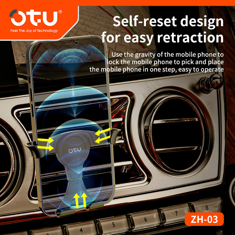 OTU ZH03 Universal Gravity Car Phone Holder - 360° Adjustable Vent Mount, Secure & Hands-Free for All Cars