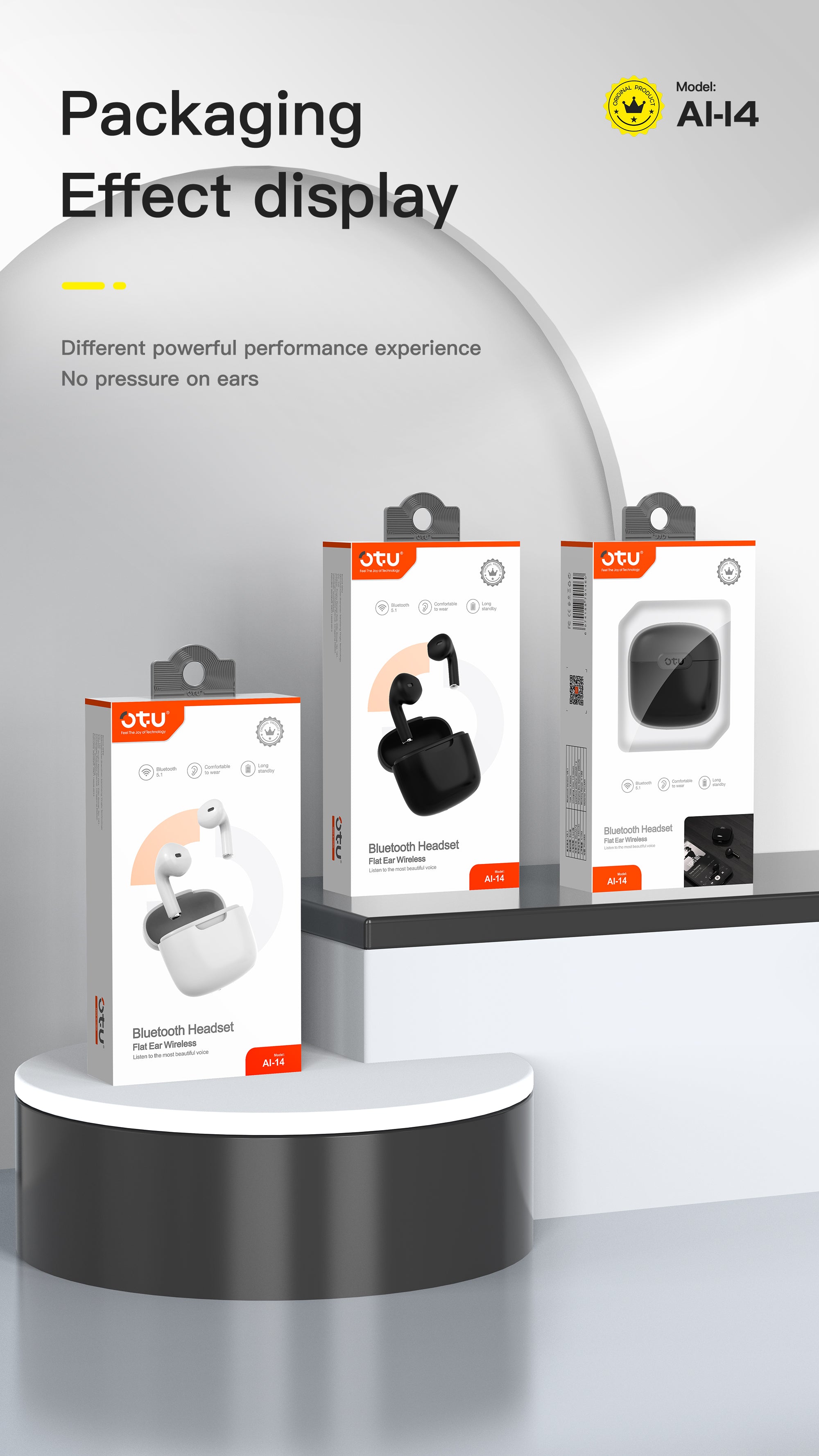 OTU AI-14 Noise Cancelling Earbuds - Bluetooth 5.1, Graphene Sound, 30H Playtime, Comfort Fit, Clear Calls