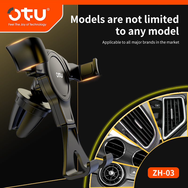 OTU ZH03 Universal Gravity Car Phone Holder - 360° Adjustable Vent Mount, Secure & Hands-Free for All Cars