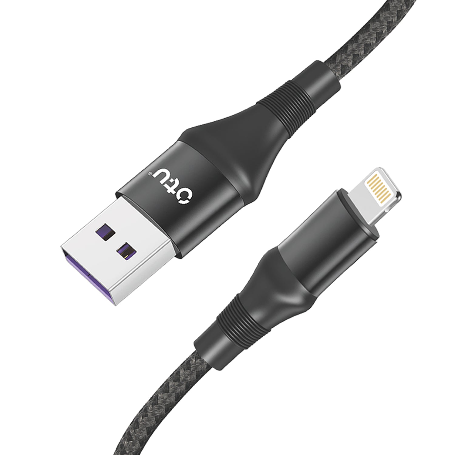 OTU DL12 5A Fast Charging Braided Nylon Data Cable with Triple Interchangeable Interfaces | 1M Length | Durable