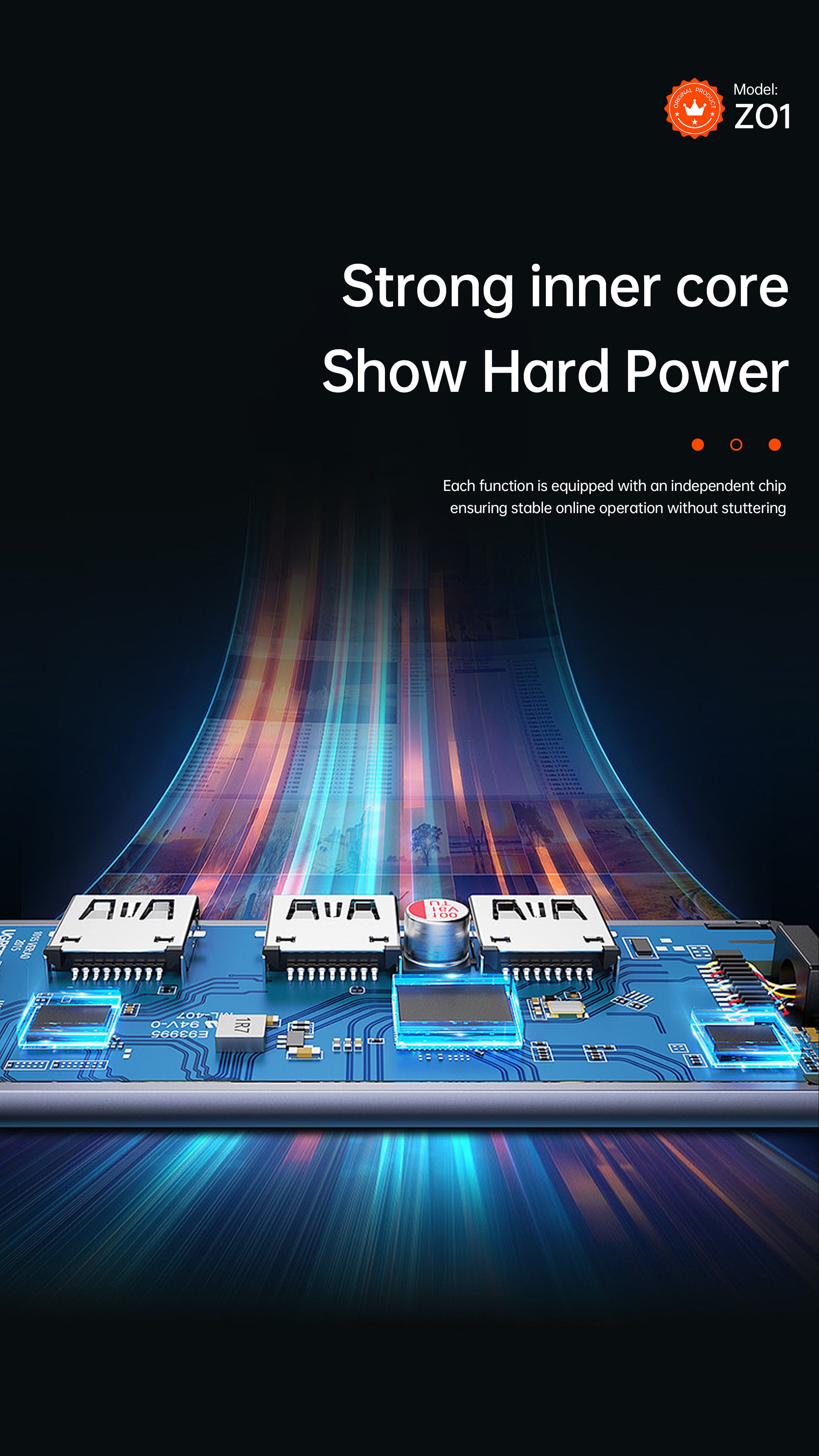 OTU Z01 4-in-1 USB Hub Adapter with Type-C & USB Input – Expand 4 Ports for Mouse, Keyboard, U盘, Hard Drive and More