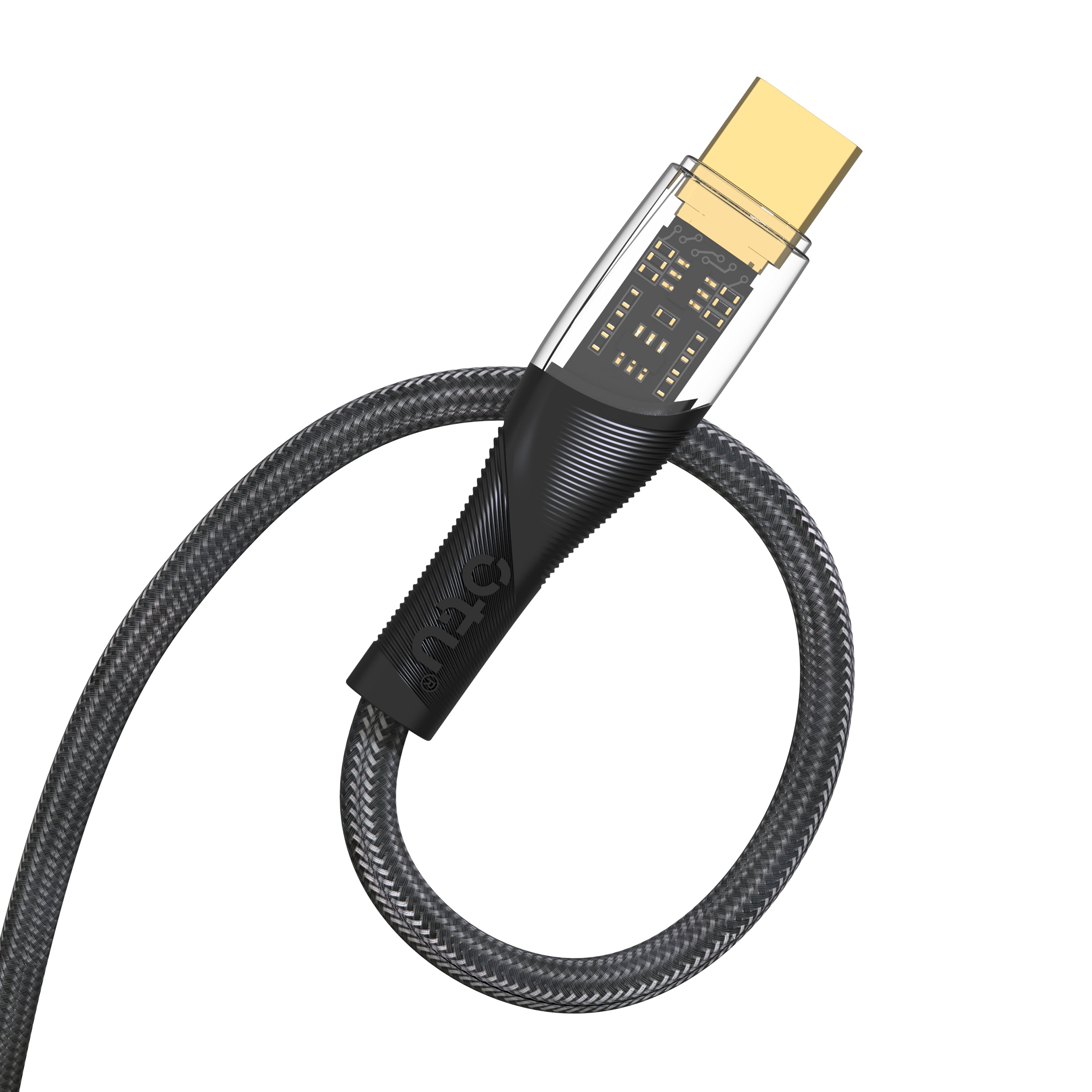 OTU DL18 CC and IC 100W Transparent Fast Charging Cable - Nylon Braided USB-C to Lightning & USB-C to USB-C Cable for High-Speed Data Transfer & Durability