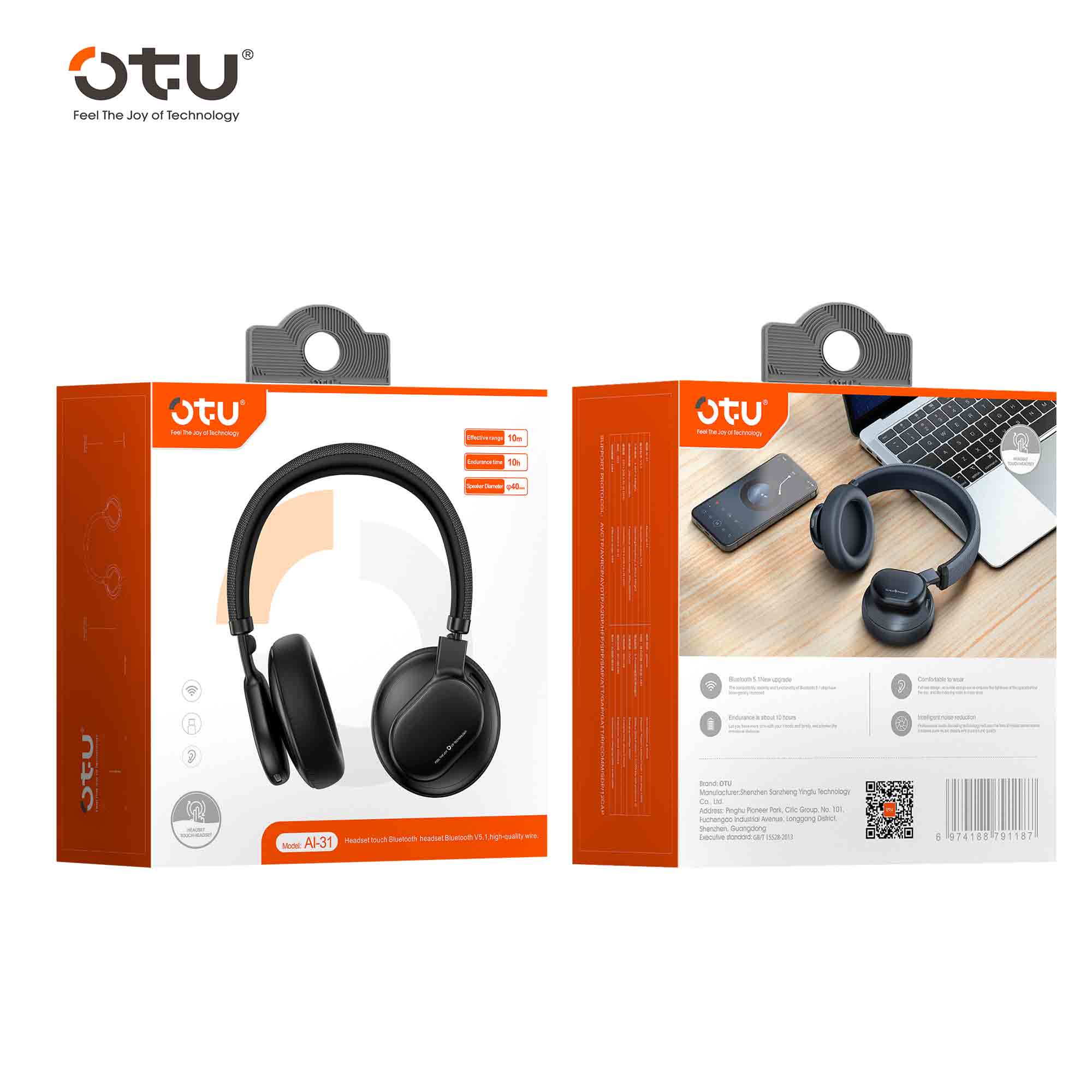 OTU AI31 True Wireless Earbuds - 10H Playtime, Active Noise Cancelling, Hi-Fi Stereo Sound, Bluetooth 5.1, Comfort Fit