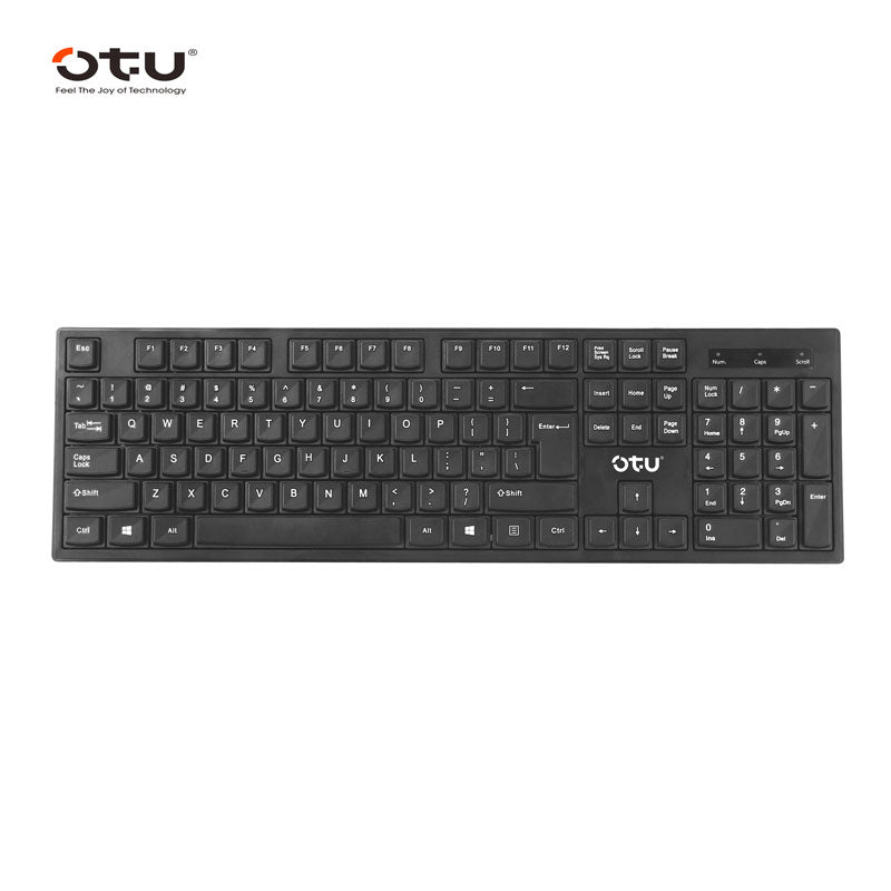 OTU JP-11 Wireless Keyboard with 104 Keys & Multimedia Shortcuts – 2.4G Plug & Play for Office & Gaming