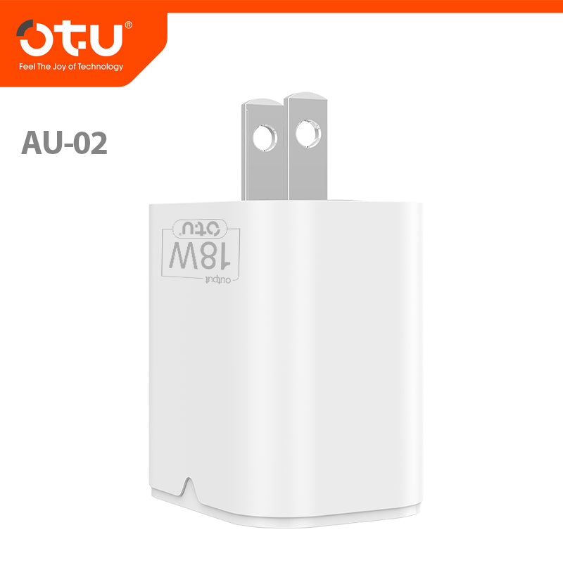 OTU AU03 18W Smart Fast Charger - Safe QC3.0 Single Port Wall Adapter for iPhone, Huawei, and More (US/EU Plug Options)