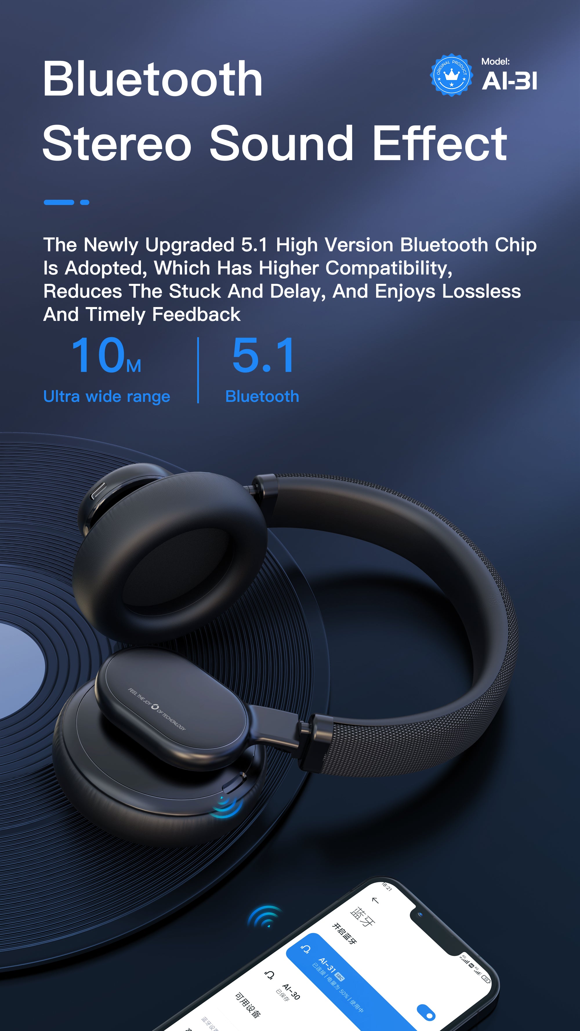 OTU AI31 True Wireless Earbuds - 10H Playtime, Active Noise Cancelling, Hi-Fi Stereo Sound, Bluetooth 5.1, Comfort Fit