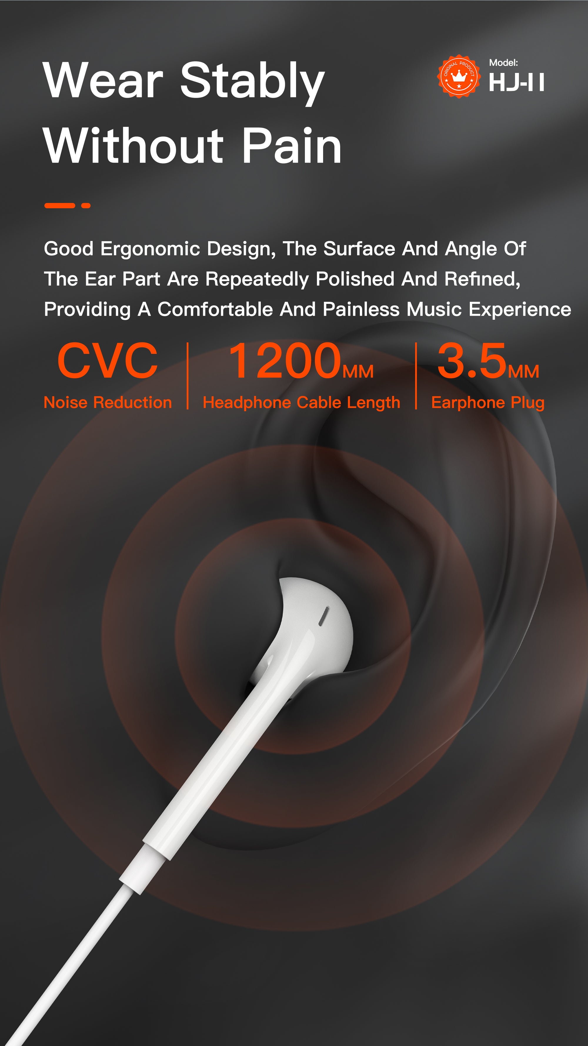 OTU HJ11 BEAR 7 Wired In-Ear Earphones – Hi-Fi Sound, Comfort Fit & Built-in Mic with Line Control
