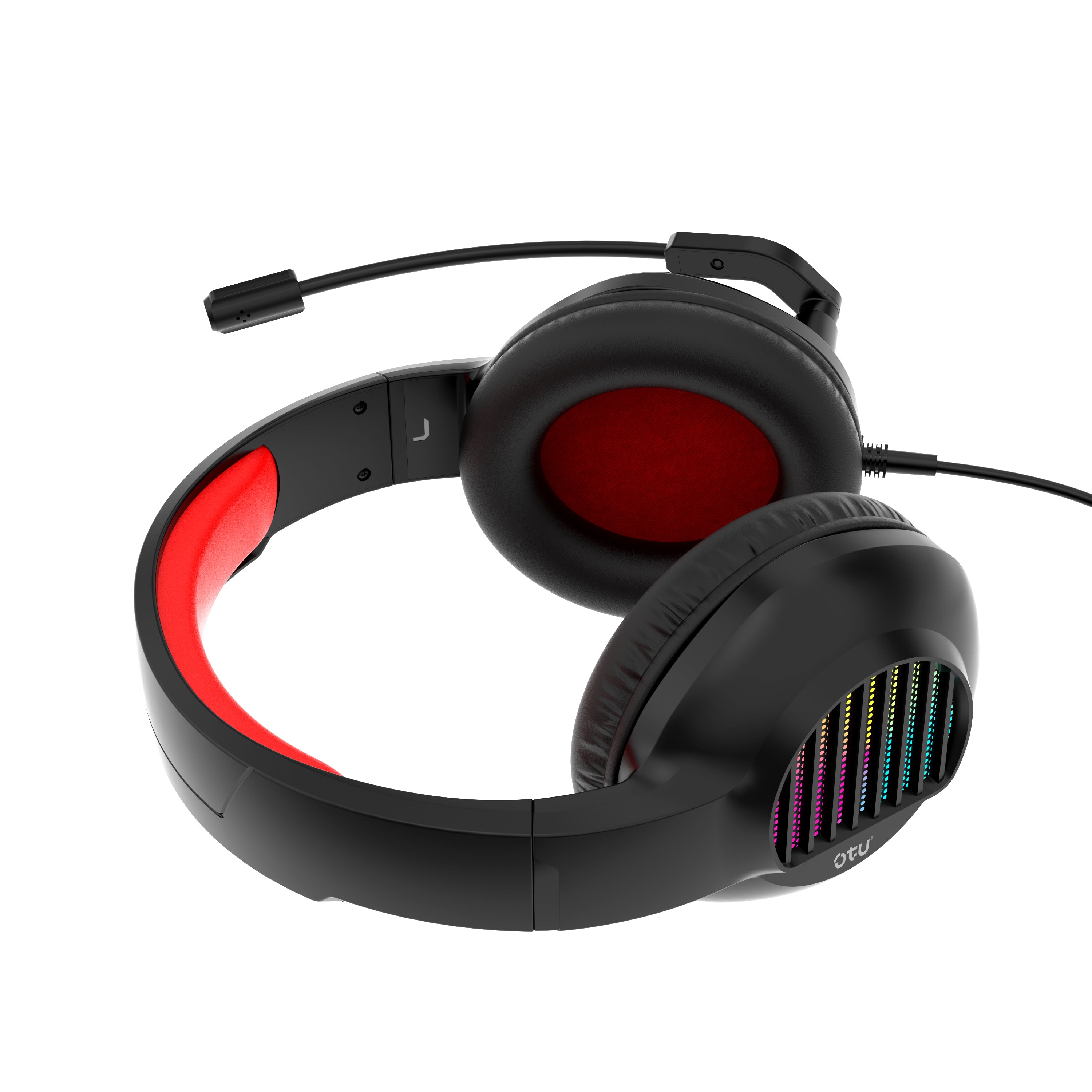 OTU HJ-20 Wired Gaming Headset - 360° Stereo Sound, Noise Cancelling Mic, RGB Lights for PC, PS4, Xbox