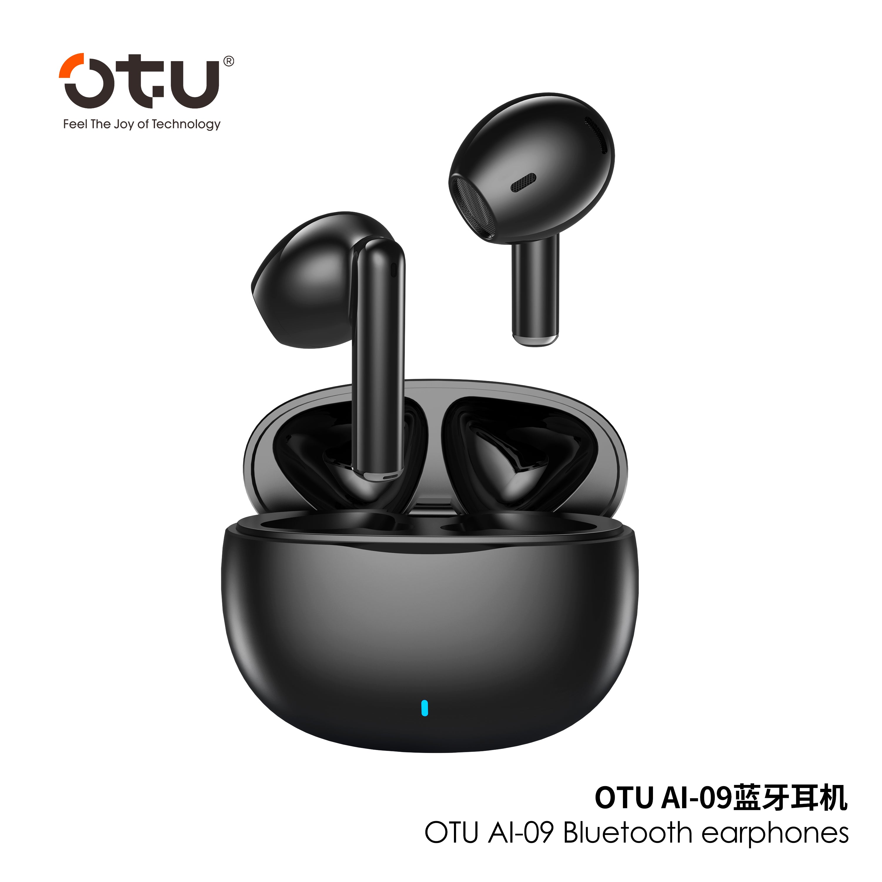 OTU AI-09 TWS Earbuds - Bluetooth 5.3, ENC Noise Cancelling, 30H Playtime, Hi-Fi Stereo Sound for Android/iOS