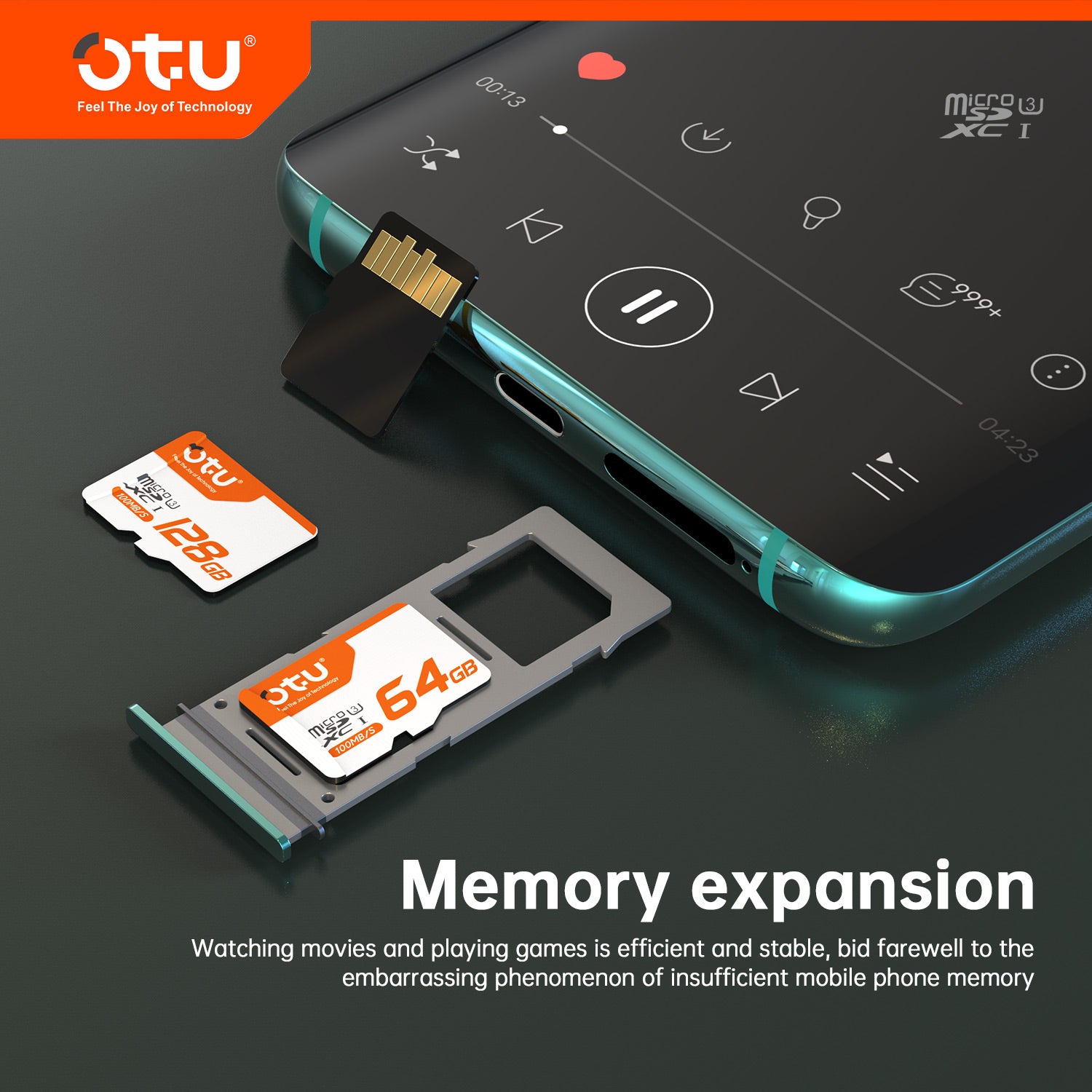 OTU MicroSD Card  High-Speed MicroSD Card - U3, Class 10, A1, 100MB/s for Phones, Drones, Cameras & Nintendo Switch