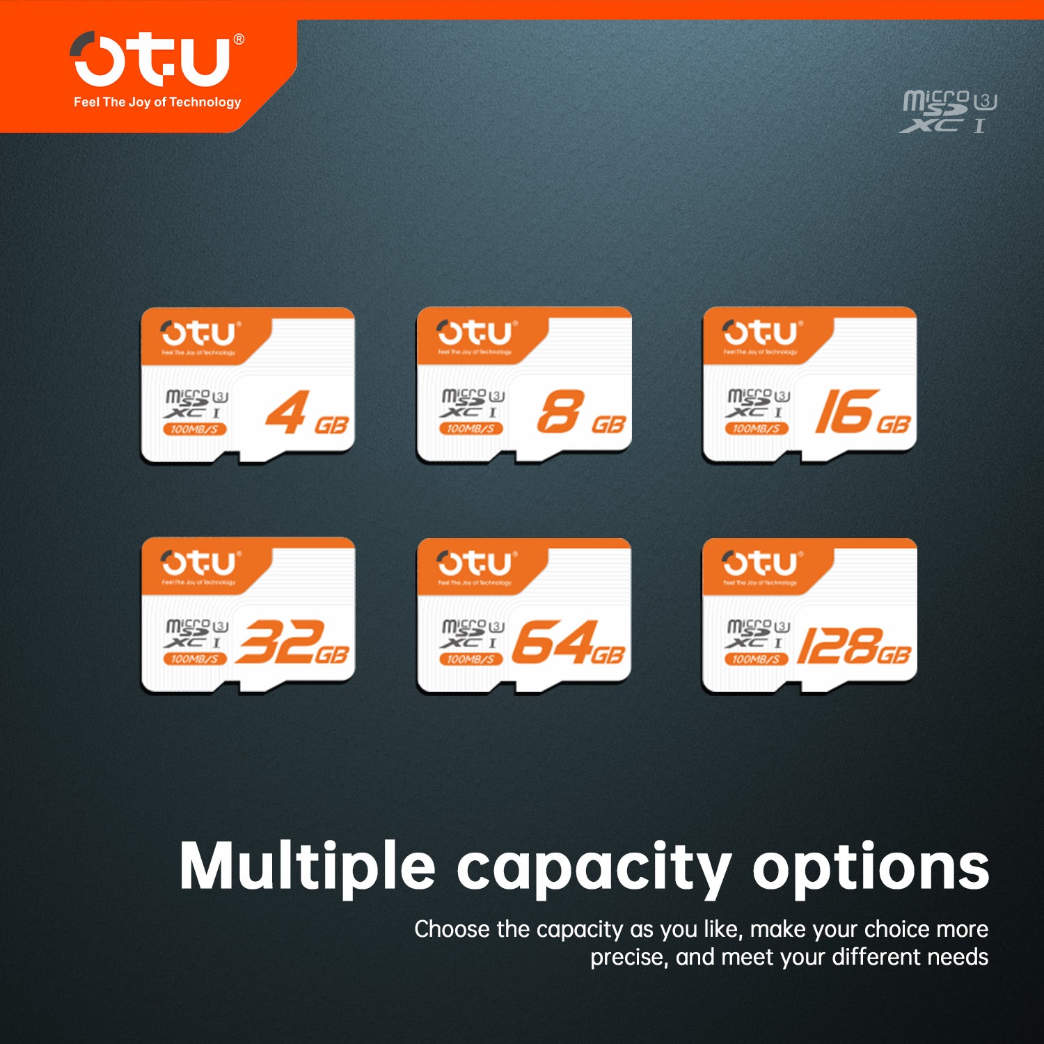 OTU MicroSD Card  High-Speed MicroSD Card - U3, Class 10, A1, 100MB/s for Phones, Drones, Cameras & Nintendo Switch
