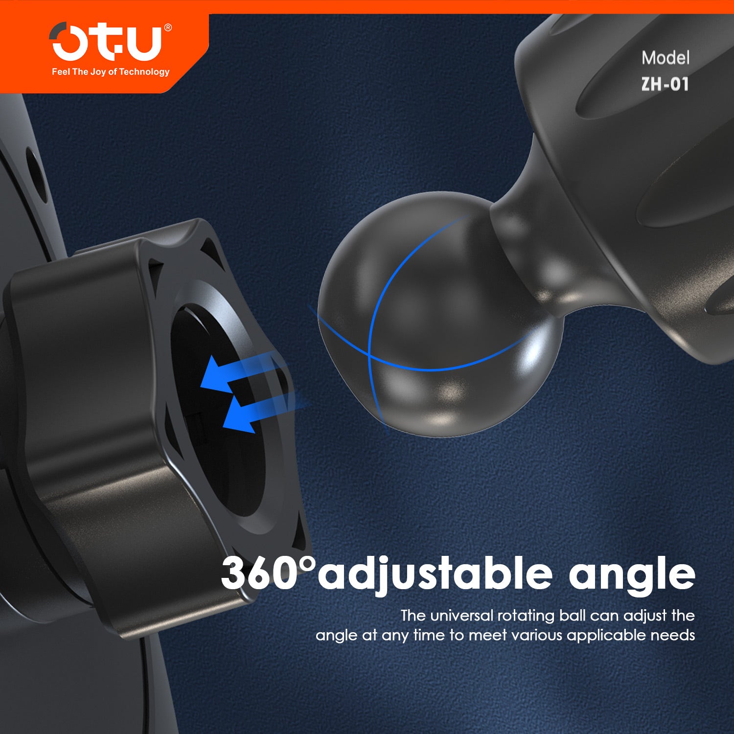 OTU ZH01 Automatic Locking 360° Adjustable Car Phone Mount – Vent Clip Holder with Strong Grip, Charging Port Access