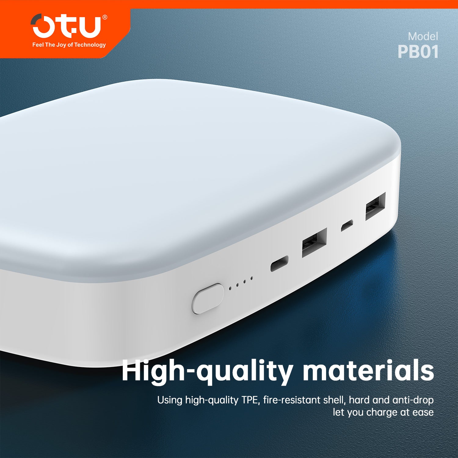OTU PB01 Outdoor Portable Power Bank with 5W LED Light – Dual Input/Output, Large Capacity for Camping, Emergencies, and Outdoor Use