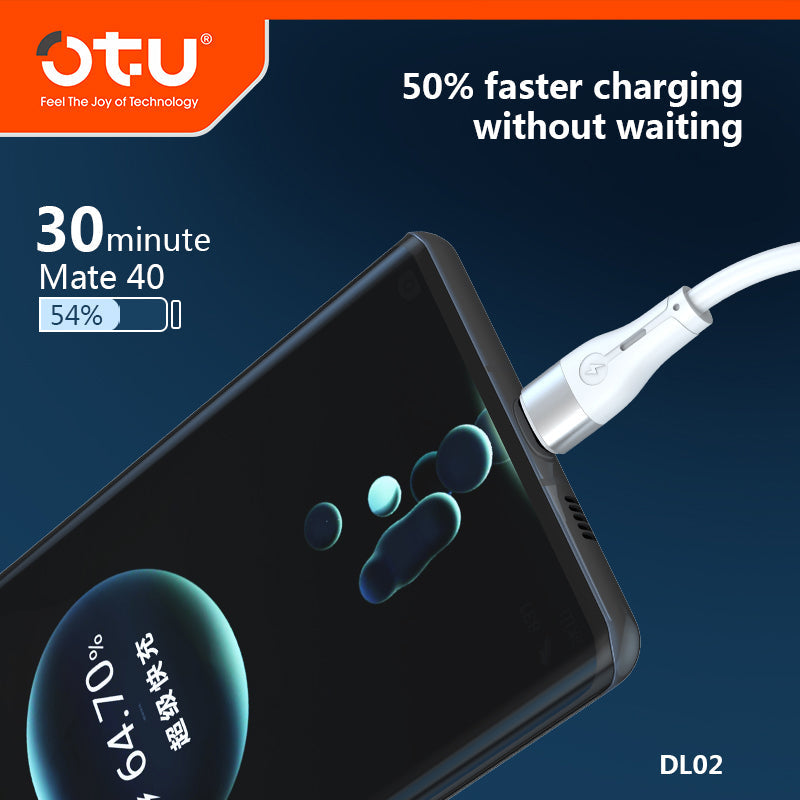 OTU DL02 Liquid Silicone Fast Charging Data Cable - 50% Faster Charge, 3-in-1 Compatible, Durable & Safe
