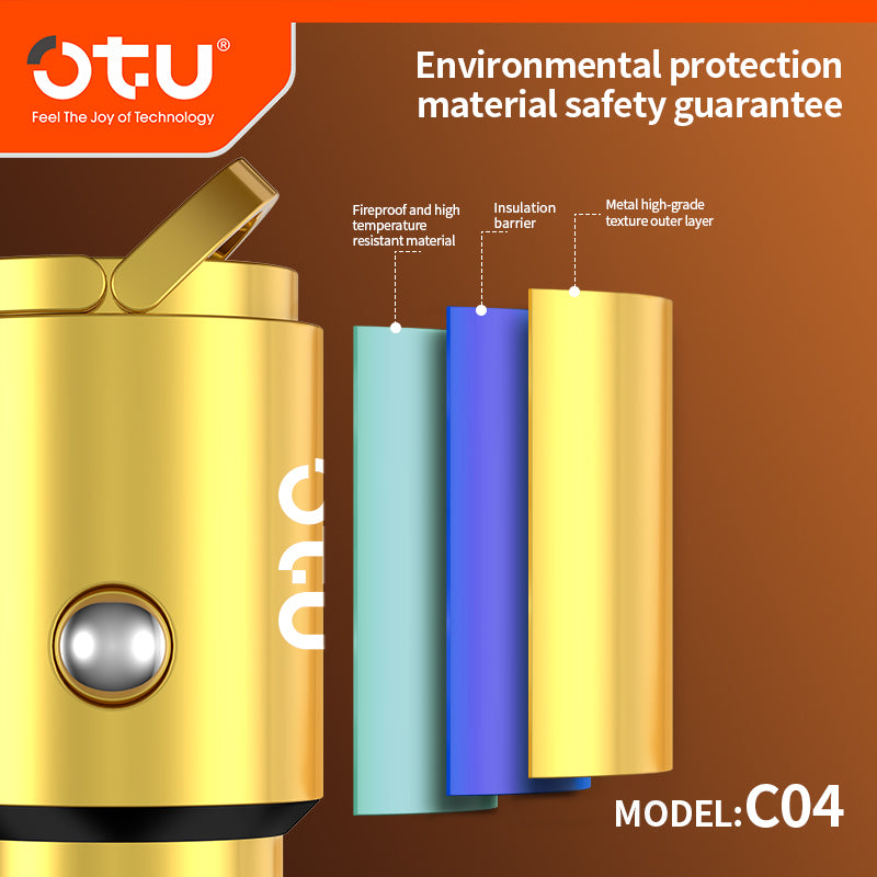 OTU C04 PD & QC3.0 Metal Car Charger – 20W Dual Port Fast Charger with Premium Gold & Space Black Design