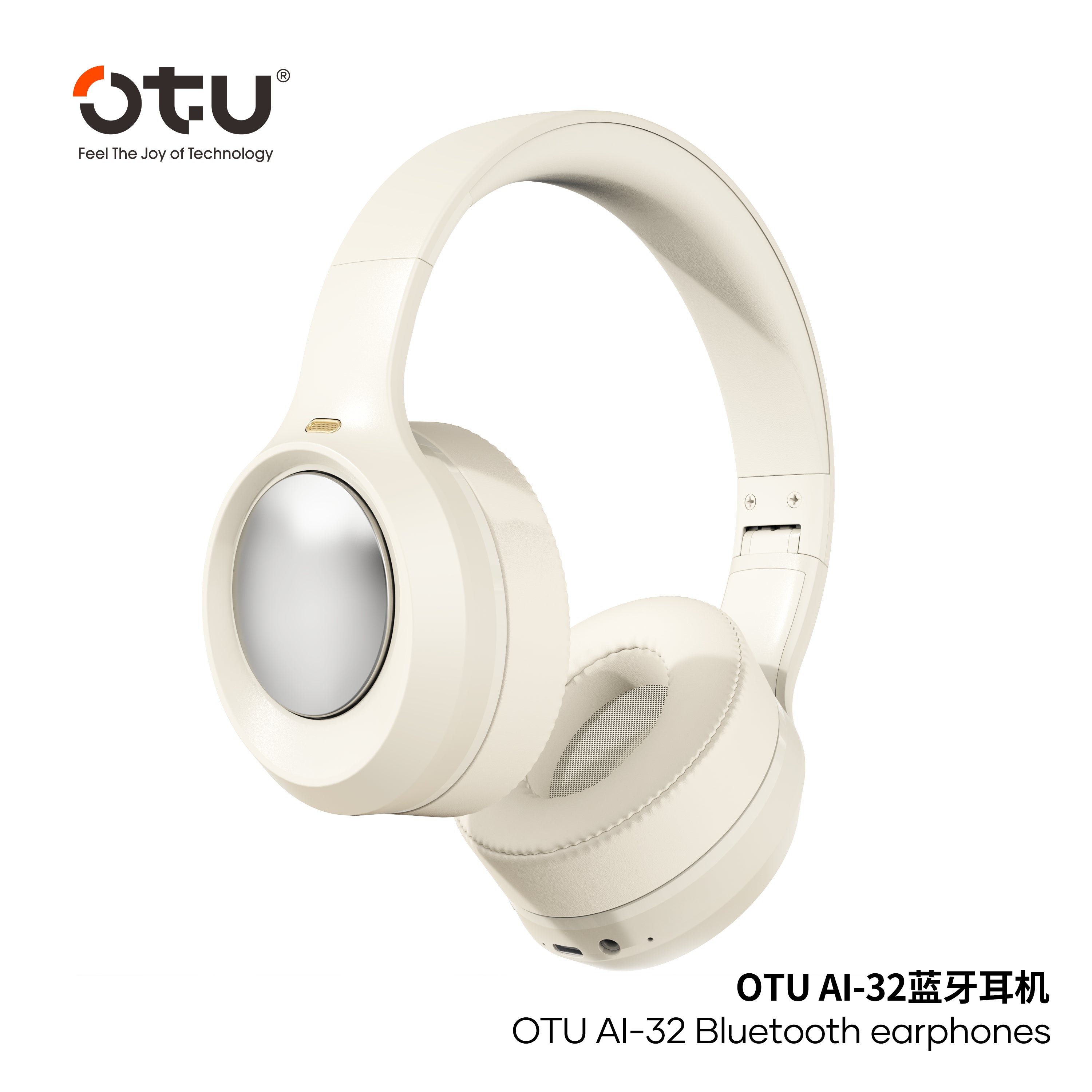 OTU Ai-32 Bluetooth Headphones - 30H Playtime, ENC Noise Cancelling, Foldable, Hi-Fi Sound, Bluetooth 5.4