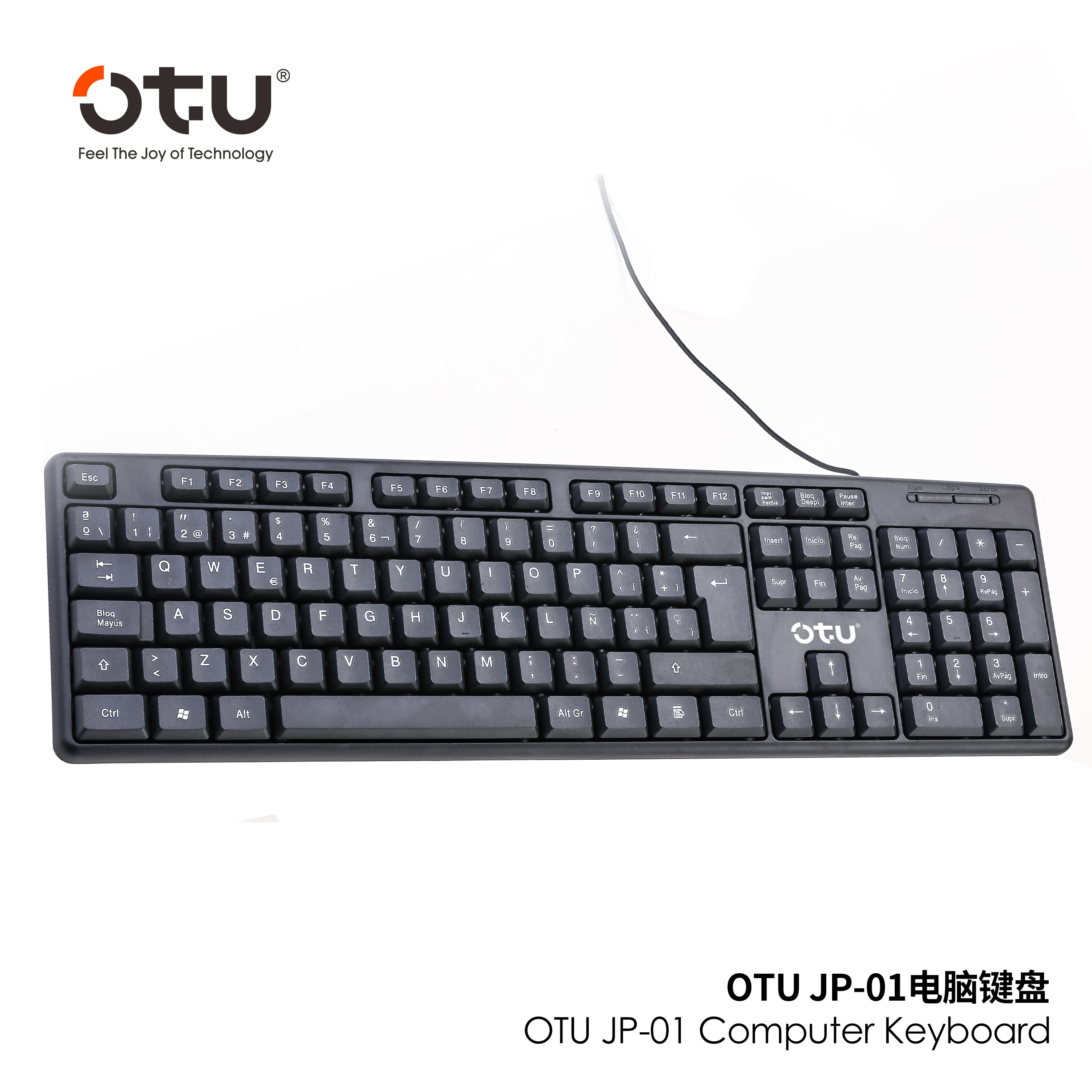 OTU JP-01 Wired Keyboard with U-Shaped Keycaps – Comfort Typing, Plug & Play for PC/Mac