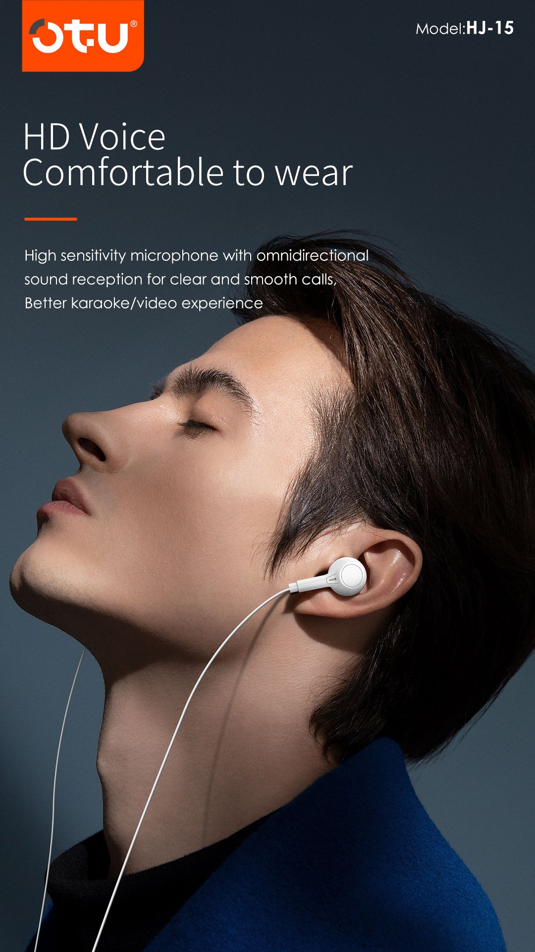 OTU HJ-15 Wired Earbuds with HD Call, Stereo Sound, Comfort Fit & Type-C Connection