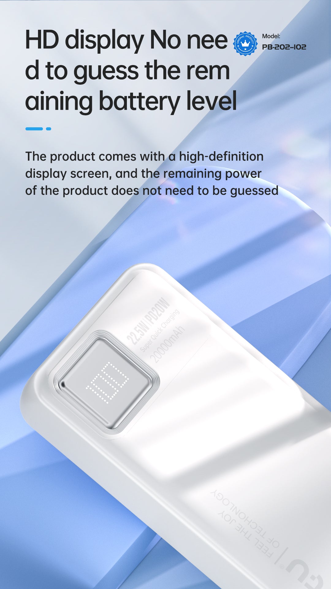 OTU PB102 10000mAh Power Bank with Digital Display – 22.5W High-Speed Portable Charger, Ultra-Safe Polymer Battery