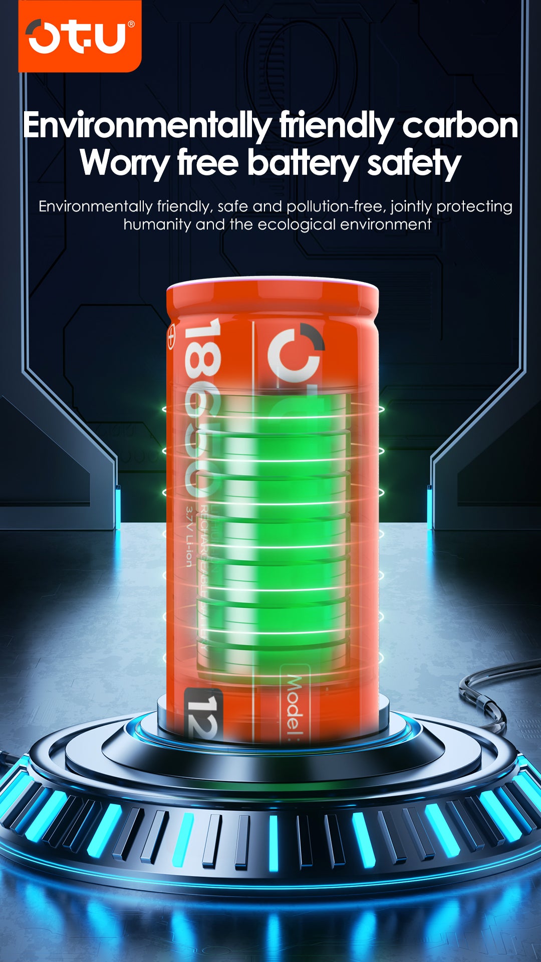 OTU DC01 Rechargeable Lithium Batteries - 300+ Cycles, High Capacity for Smart Home, Toys & More (DC-01/02/03)