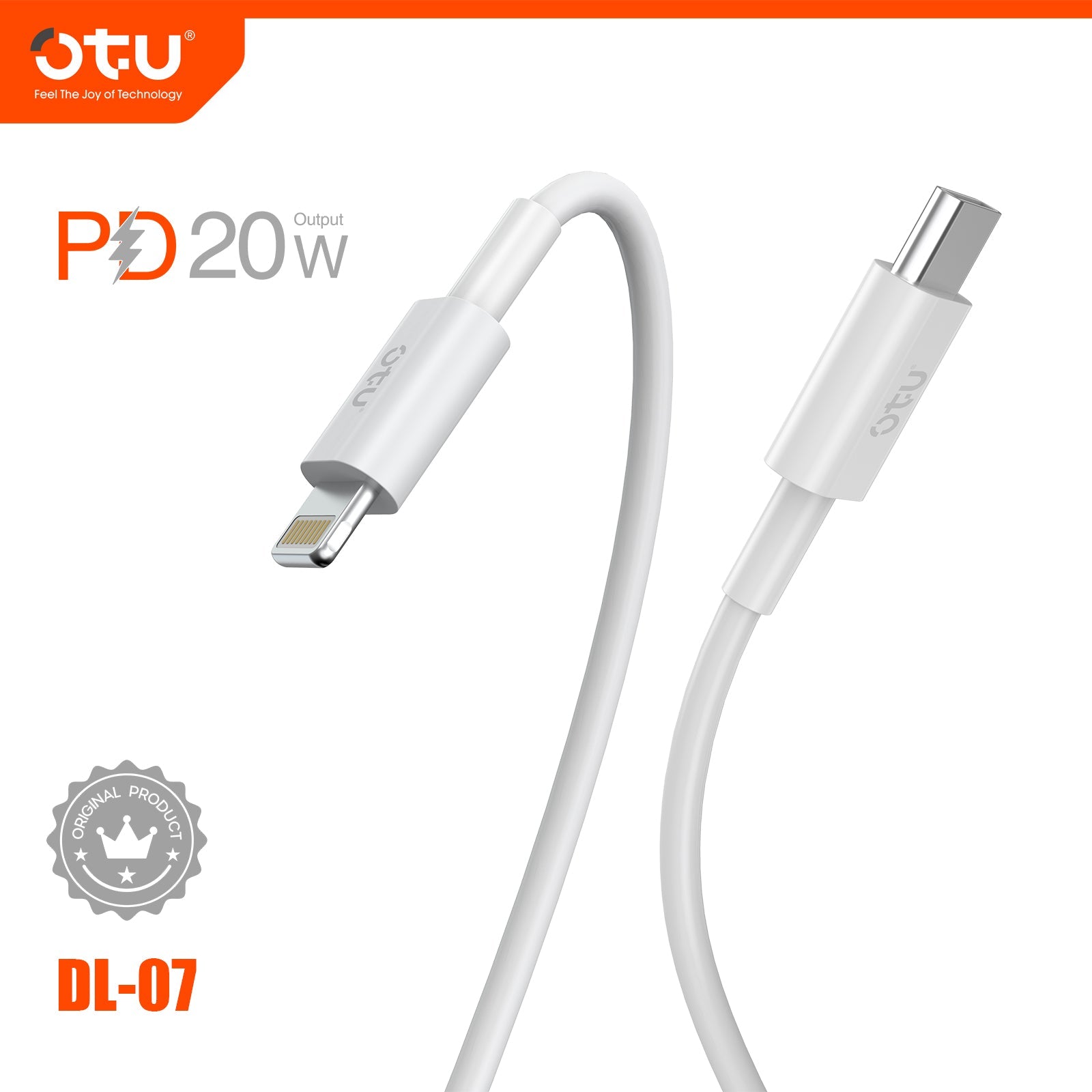 OTU DL07  Fast Charging Cable - 60% in 30 Mins, Durable & Fireproof for iPhone"
