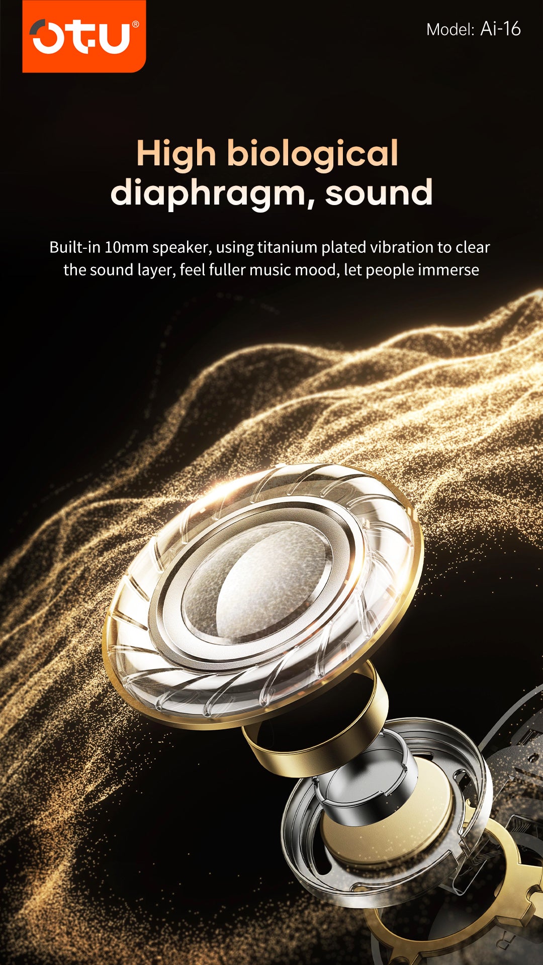 OTU AI-21 Wireless Earbuds - Bluetooth 5.3, 40H Battery, Dolby-Level Sound, Titanium Diaphragm, Cloud Comfort Fit
