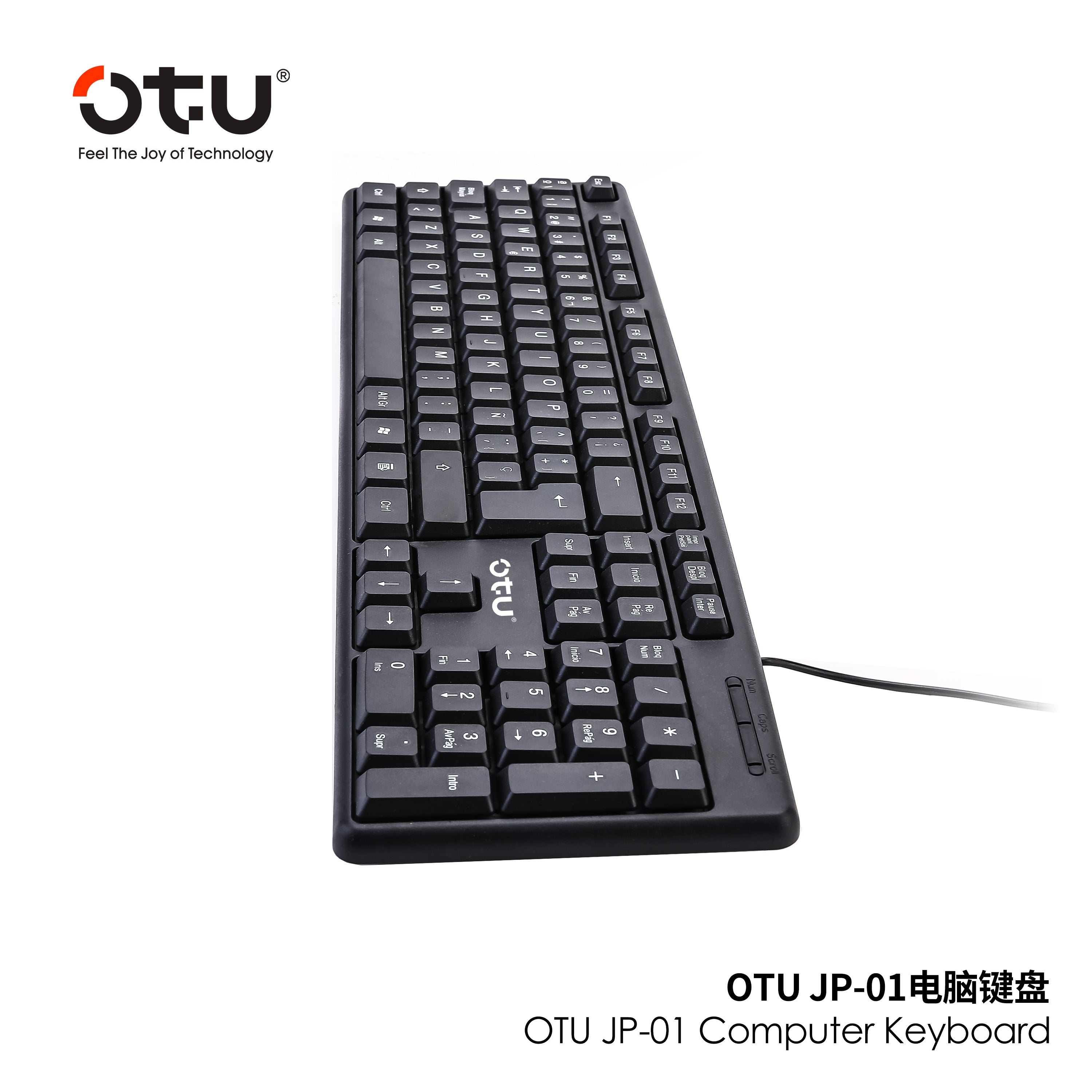 OTU JP-01 Wired Keyboard with U-Shaped Keycaps – Comfort Typing, Plug & Play for PC/Mac
