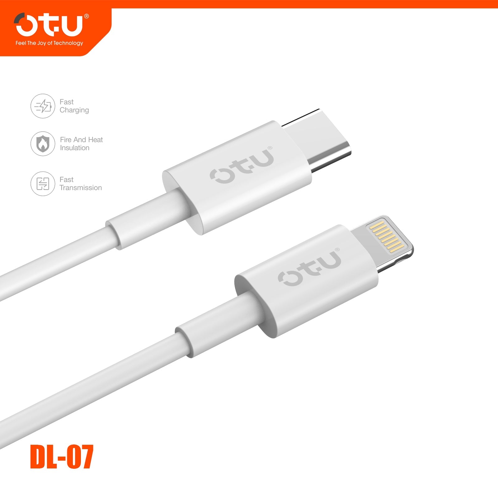 OTU DL07  Fast Charging Cable - 60% in 30 Mins, Durable & Fireproof for iPhone"