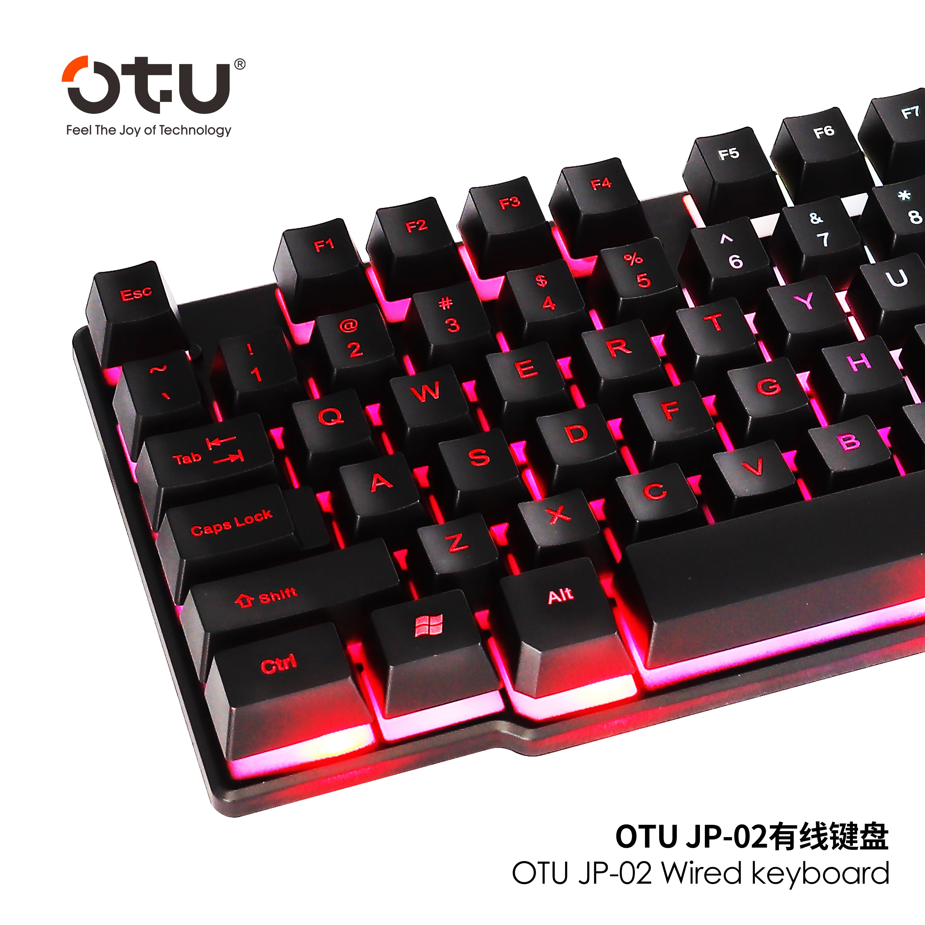 OTU JP-02 RGB Backlit Gaming Keyboard – 104 Key Anti-ghosting, Splash-Proof, for PC & Mac