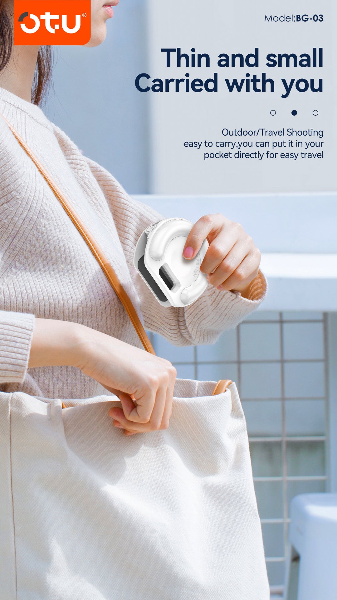 OTU BG03 Mini Selfie Fill Light for Phone & Laptop - Portable Clip-On Camera Light with Type-C Charging