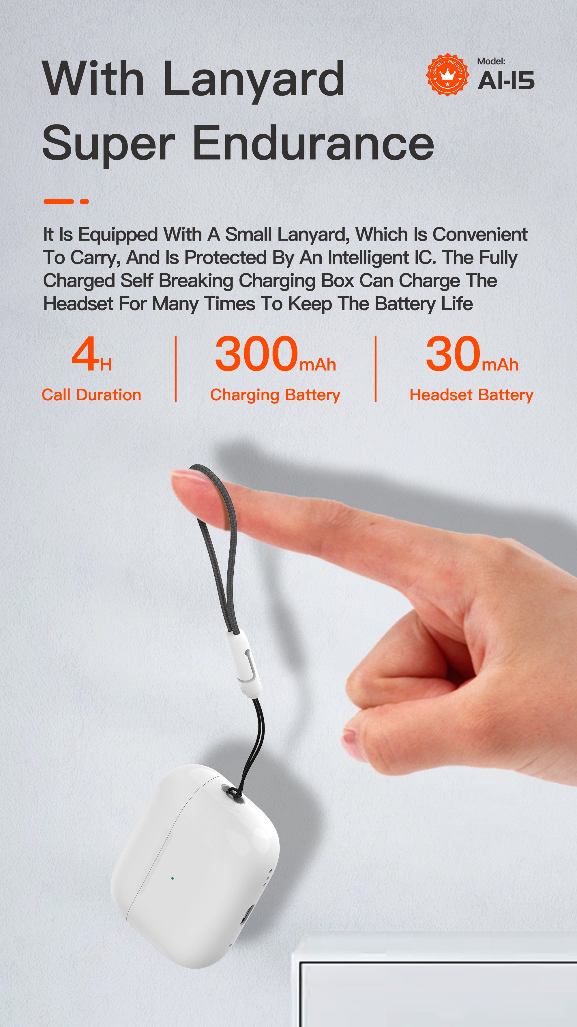 OTU Al-15 Wireless Earbuds - Bluetooth 5.1, 4H Talk Time, Hi-Fi Sound, Noise Reduction, Auto Connect