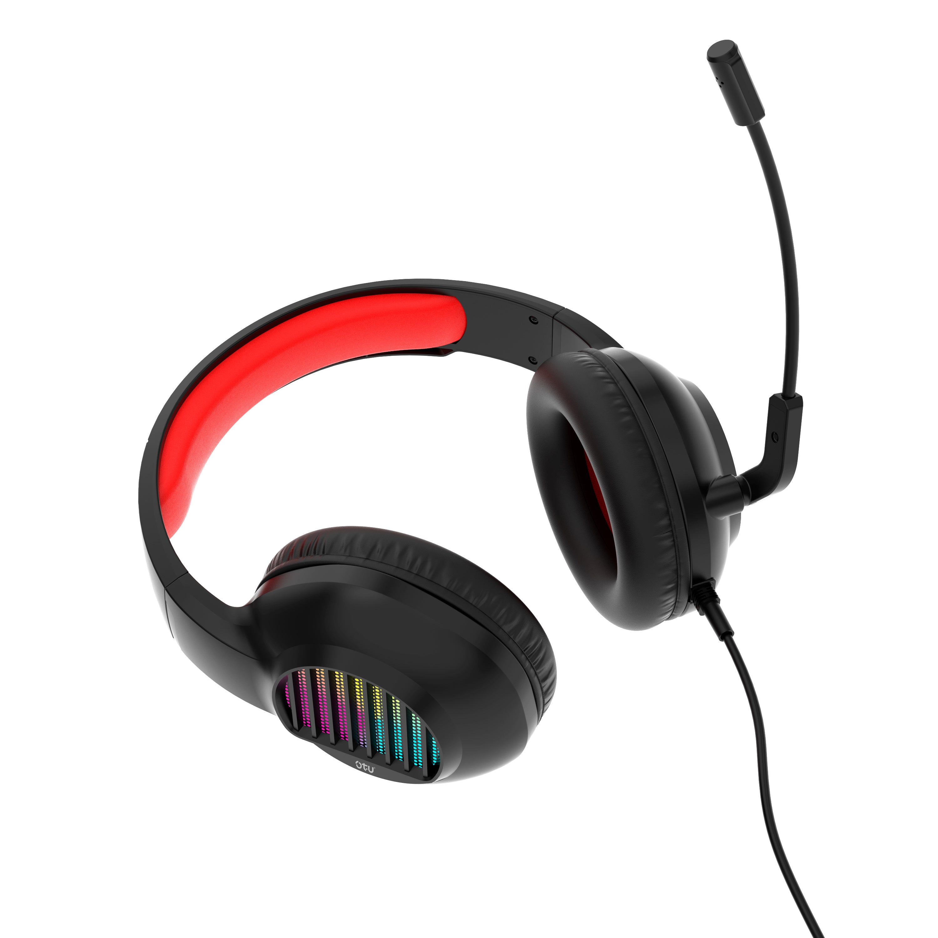 OTU HJ-20 Wired Gaming Headset - 360° Stereo Sound, Noise Cancelling Mic, RGB Lights for PC, PS4, Xbox