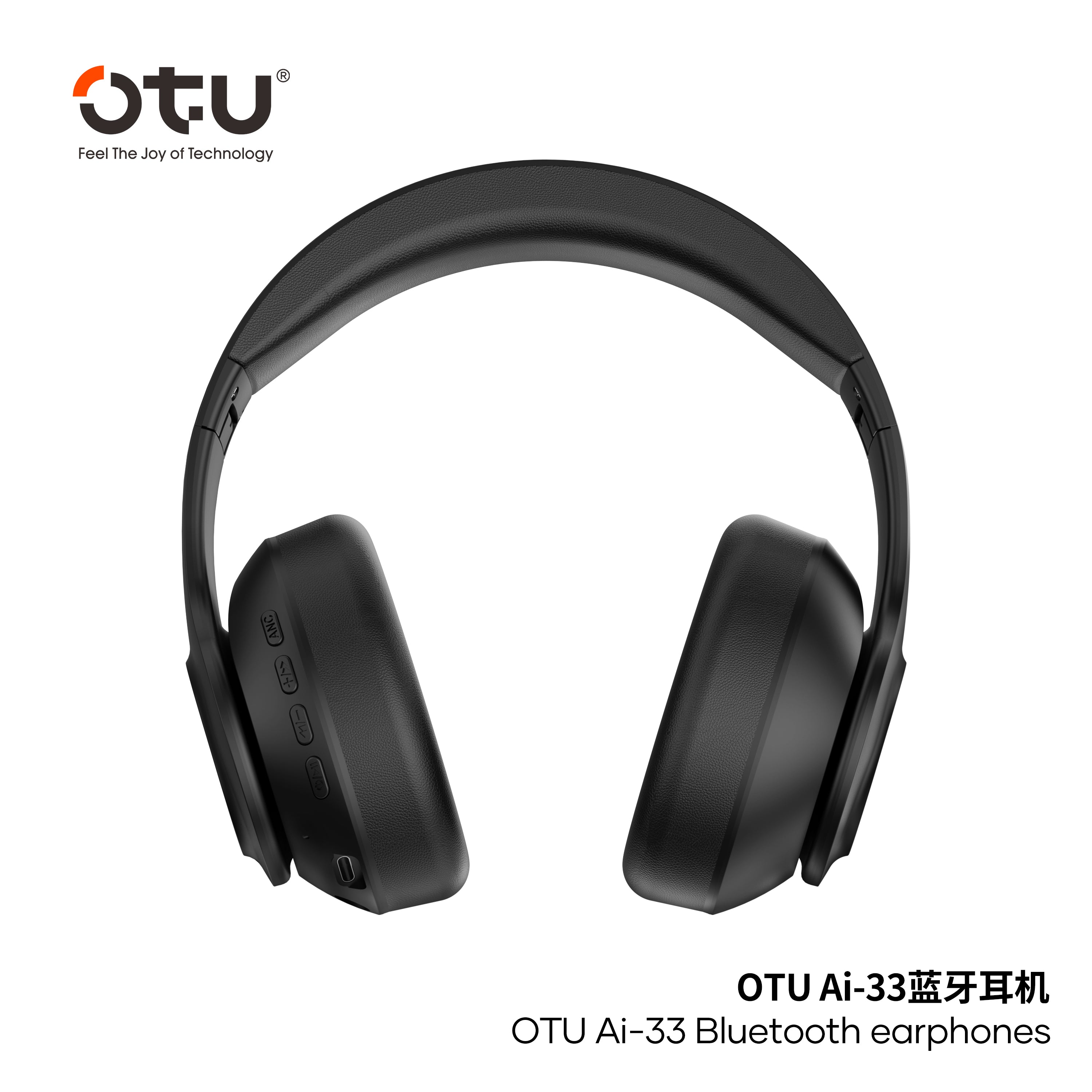 OTU Ai-33 ANC Wireless Headphones - 50H Battery, Active Noise Cancelling, Bluetooth 5.4, Foldable, Hi-Fi Sound