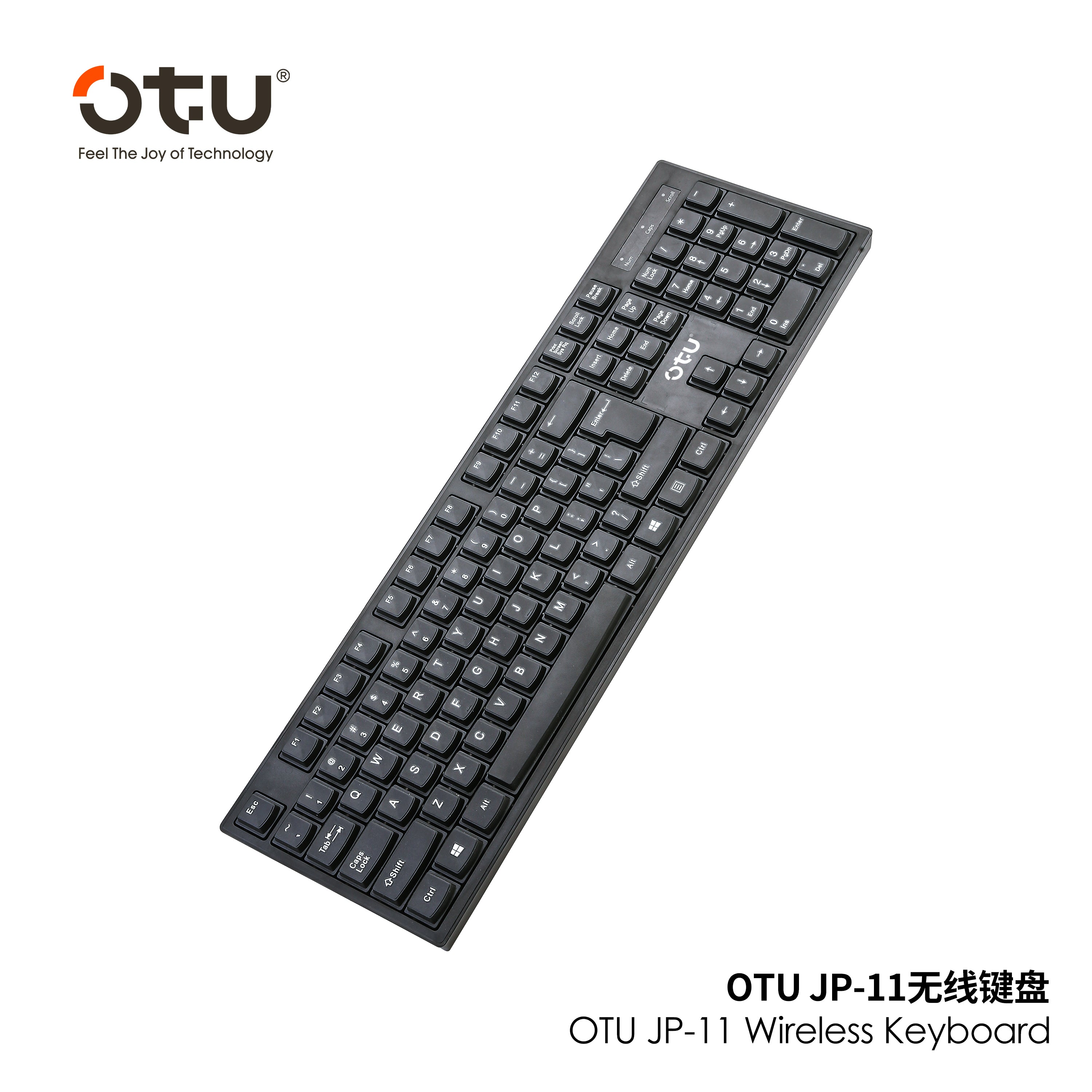OTU JP-11 Wireless Keyboard with 104 Keys & Multimedia Shortcuts – 2.4G Plug & Play for Office & Gaming