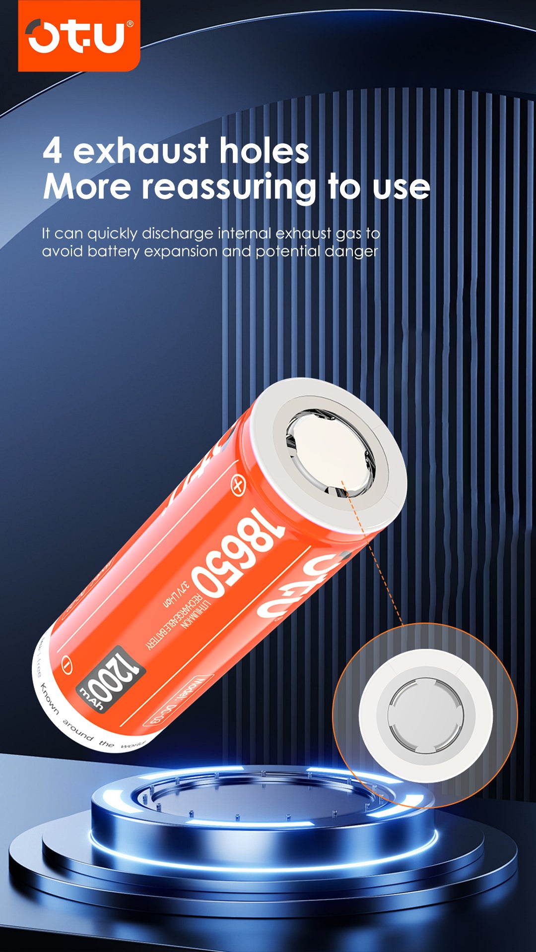 OTU DC01 Rechargeable Lithium Batteries - 300+ Cycles, High Capacity for Smart Home, Toys & More (DC-01/02/03)