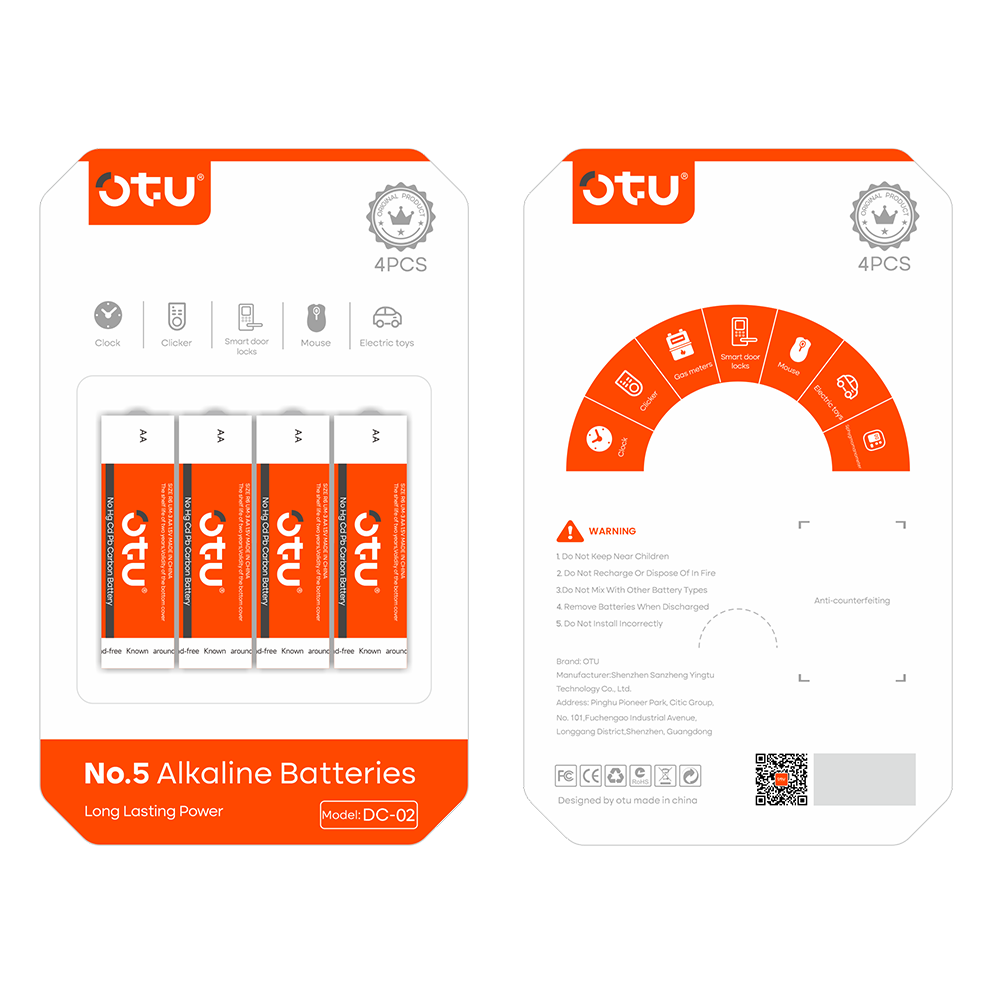 OTU DC01 Rechargeable Lithium Batteries - 300+ Cycles, High Capacity for Smart Home, Toys & More (DC-01/02/03)