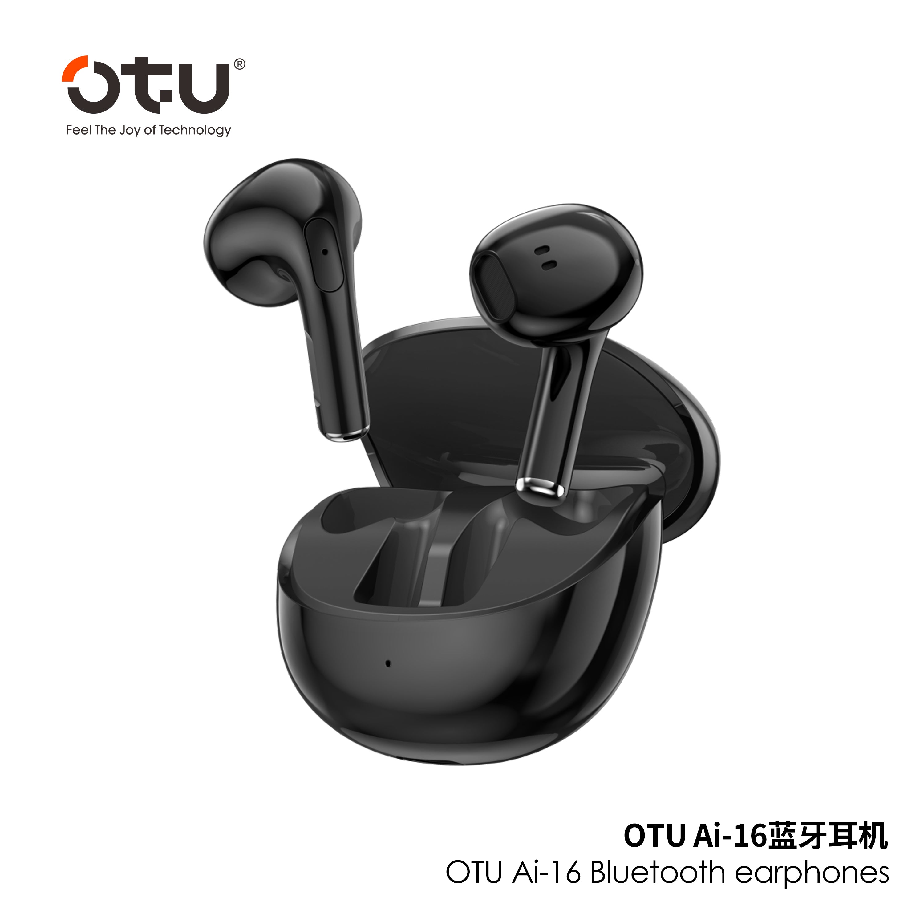 OTU AI-16 Wireless Earbuds - Bluetooth 5.3, 16H Playtime, Deep Bass, Noise Isolation, Sport Earphones for iPhone Android