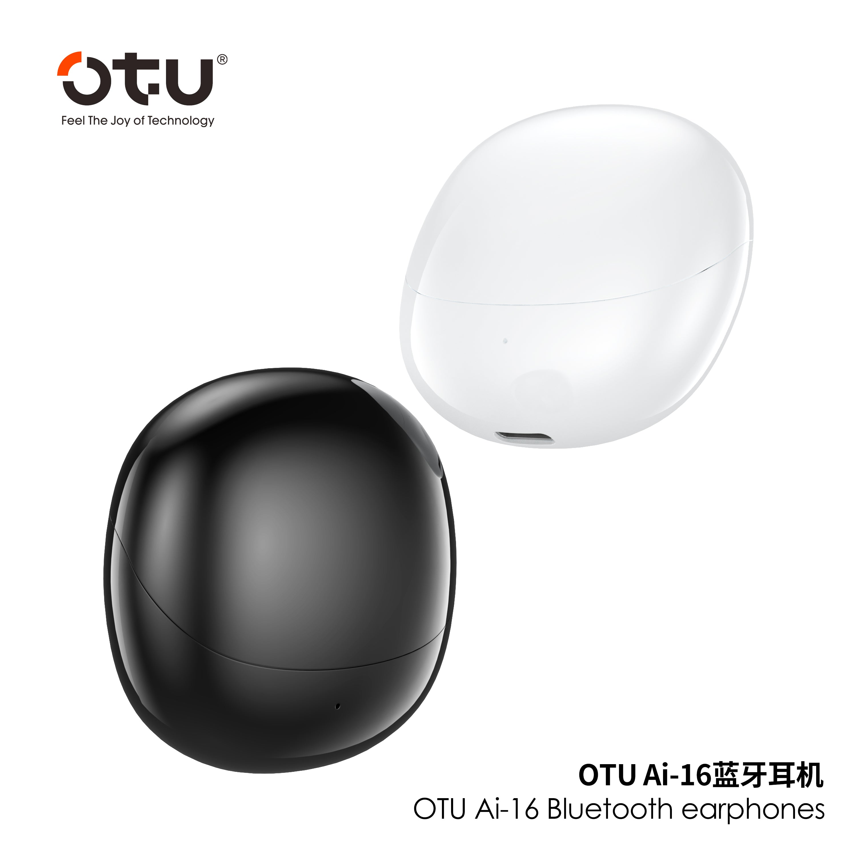 OTU AI-16 Wireless Earbuds - Bluetooth 5.3, 16H Playtime, Deep Bass, Noise Isolation, Sport Earphones for iPhone Android