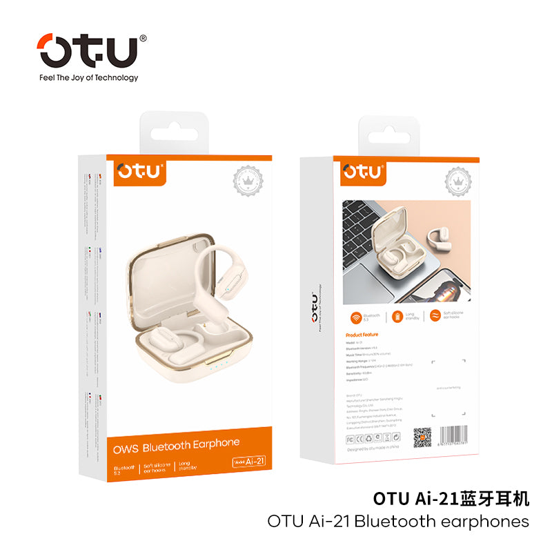 OTU AI-21 Wireless Earbuds - Bluetooth 5.3, 40H Battery, Dolby-Level Sound, Titanium Diaphragm, Cloud Comfort Fit