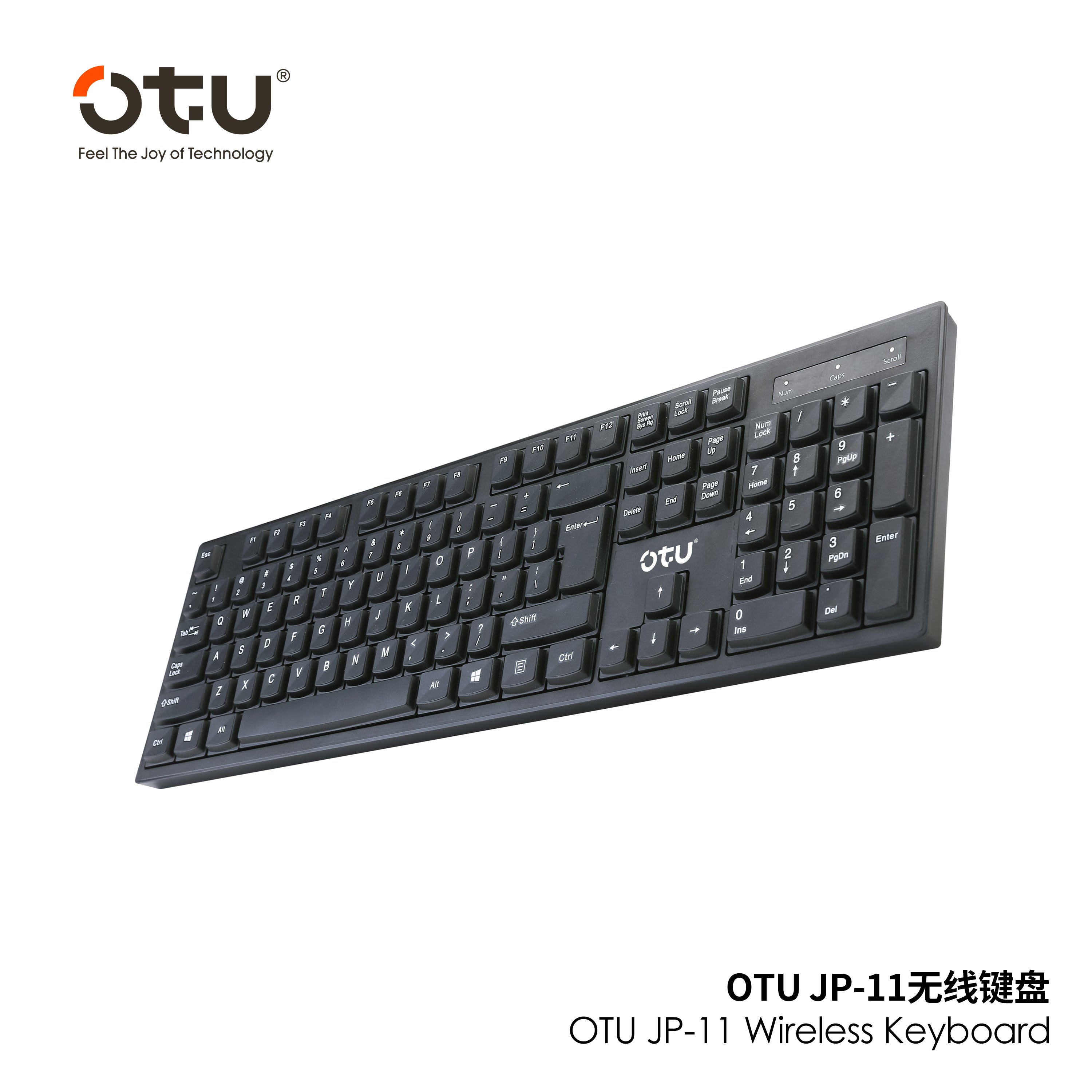 OTU JP-11 Wireless Keyboard with 104 Keys & Multimedia Shortcuts – 2.4G Plug & Play for Office & Gaming