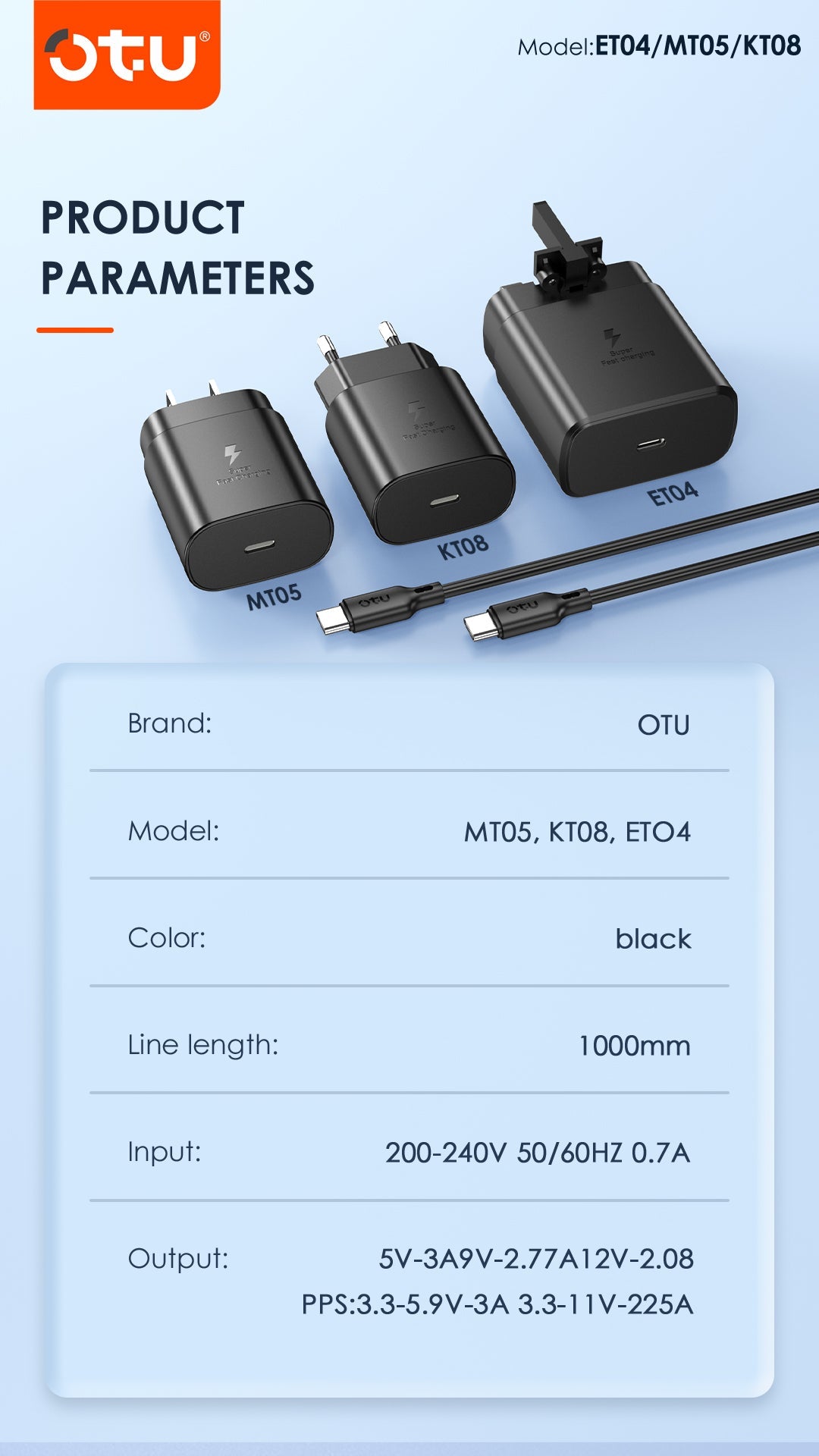 OTU MT05 25W GaN Fast Charger with PD & QC 4.0 – Ultra Compact Power Adapter for iPhone, Samsung, Huawei | 3X Faster Charging
