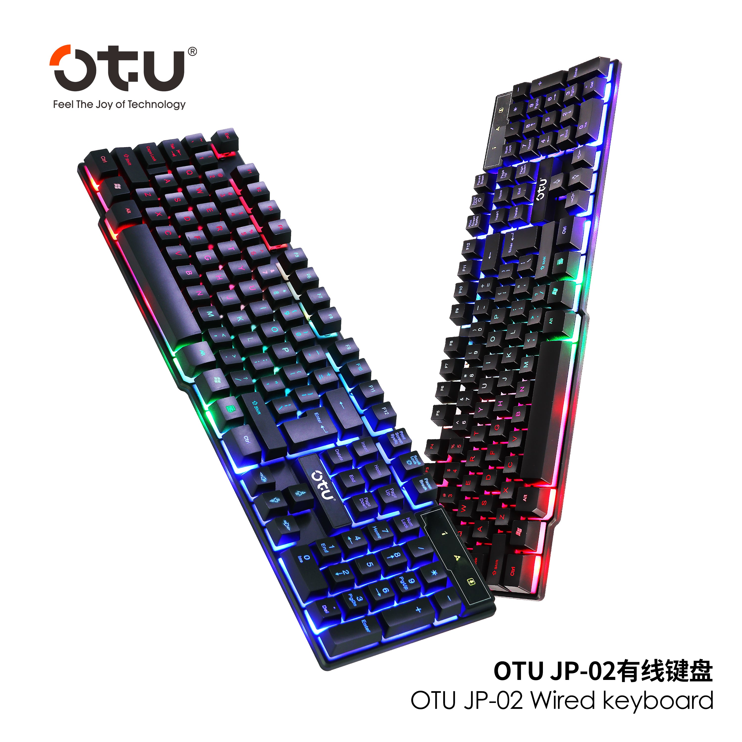 OTU JP-02 RGB Backlit Gaming Keyboard – 104 Key Anti-ghosting, Splash-Proof, for PC & Mac