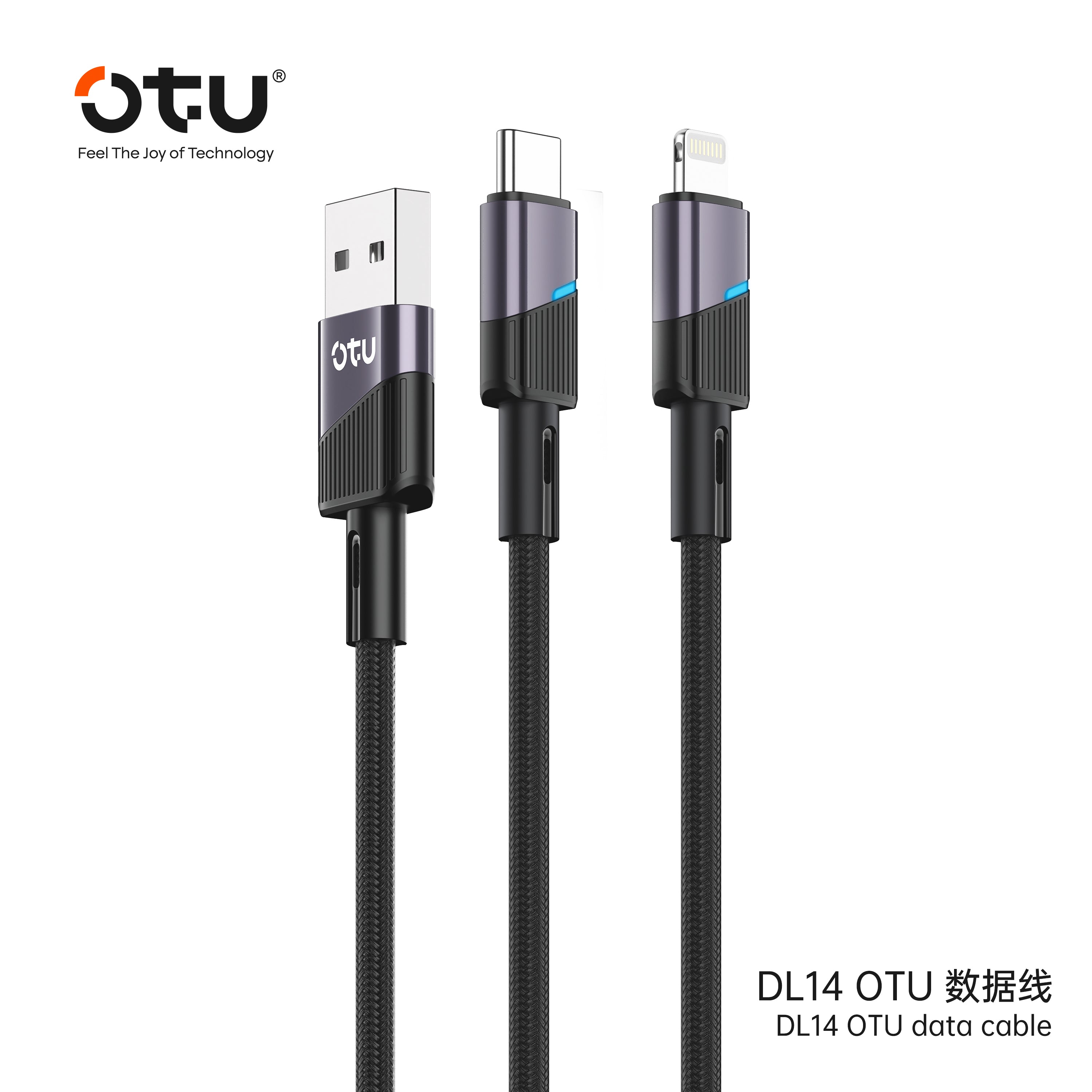 OTU DL14 5A Fast Charging Cable with Smart Chip - Safe & Durable Braided USB Cable for Quick Charge and Data Transfer