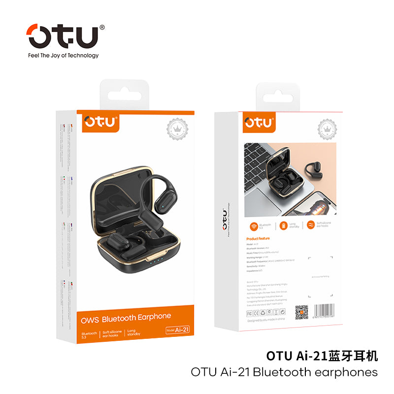 OTU AI-21 Wireless Earbuds - Bluetooth 5.3, 40H Battery, Dolby-Level Sound, Titanium Diaphragm, Cloud Comfort Fit