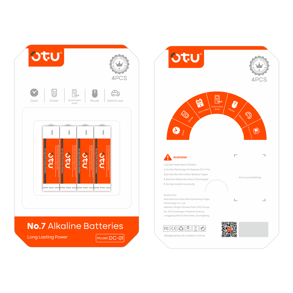 OTU DC01 Rechargeable Lithium Batteries - 300+ Cycles, High Capacity for Smart Home, Toys & More (DC-01/02/03)