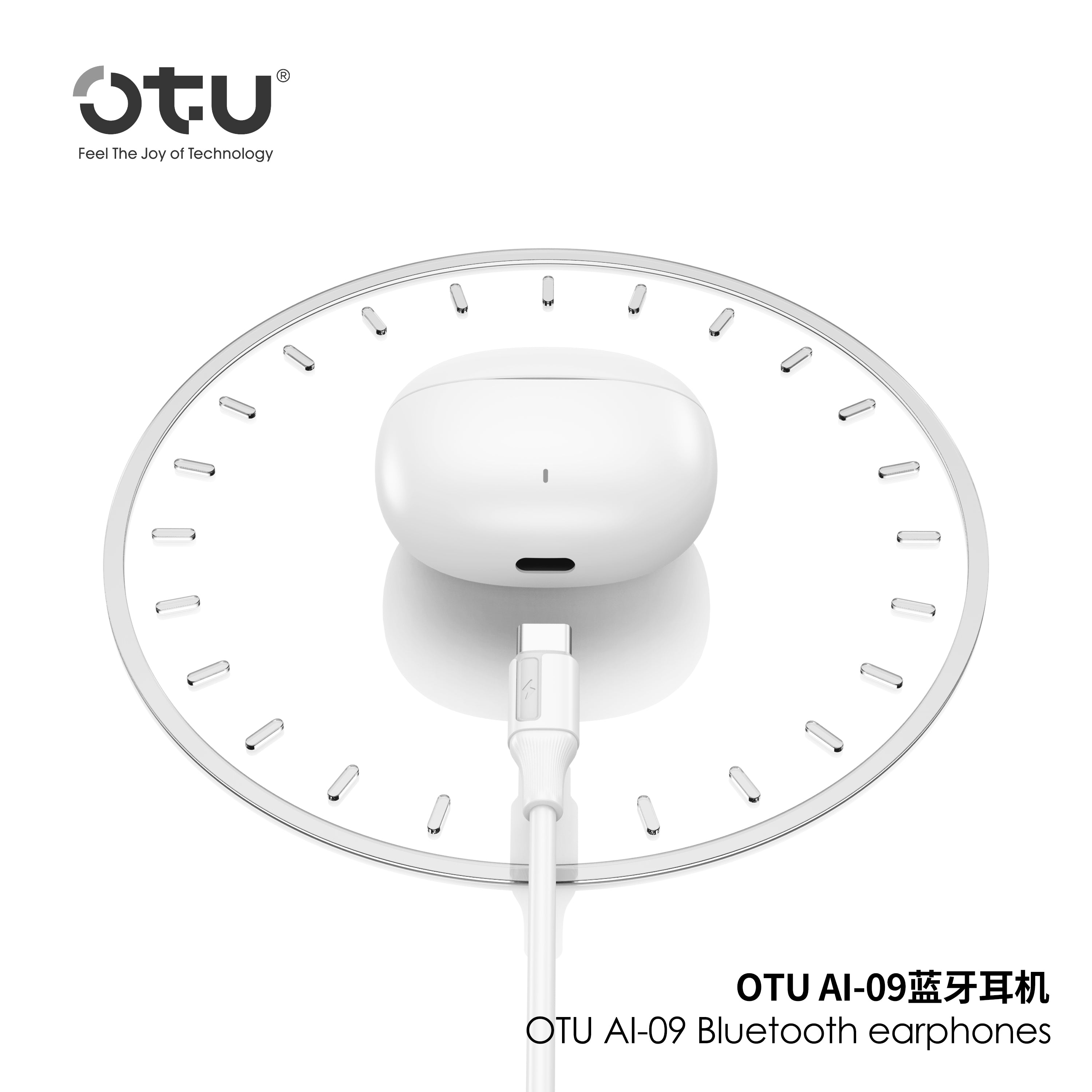 OTU AI-09 TWS Earbuds - Bluetooth 5.3, ENC Noise Cancelling, 30H Playtime, Hi-Fi Stereo Sound for Android/iOS