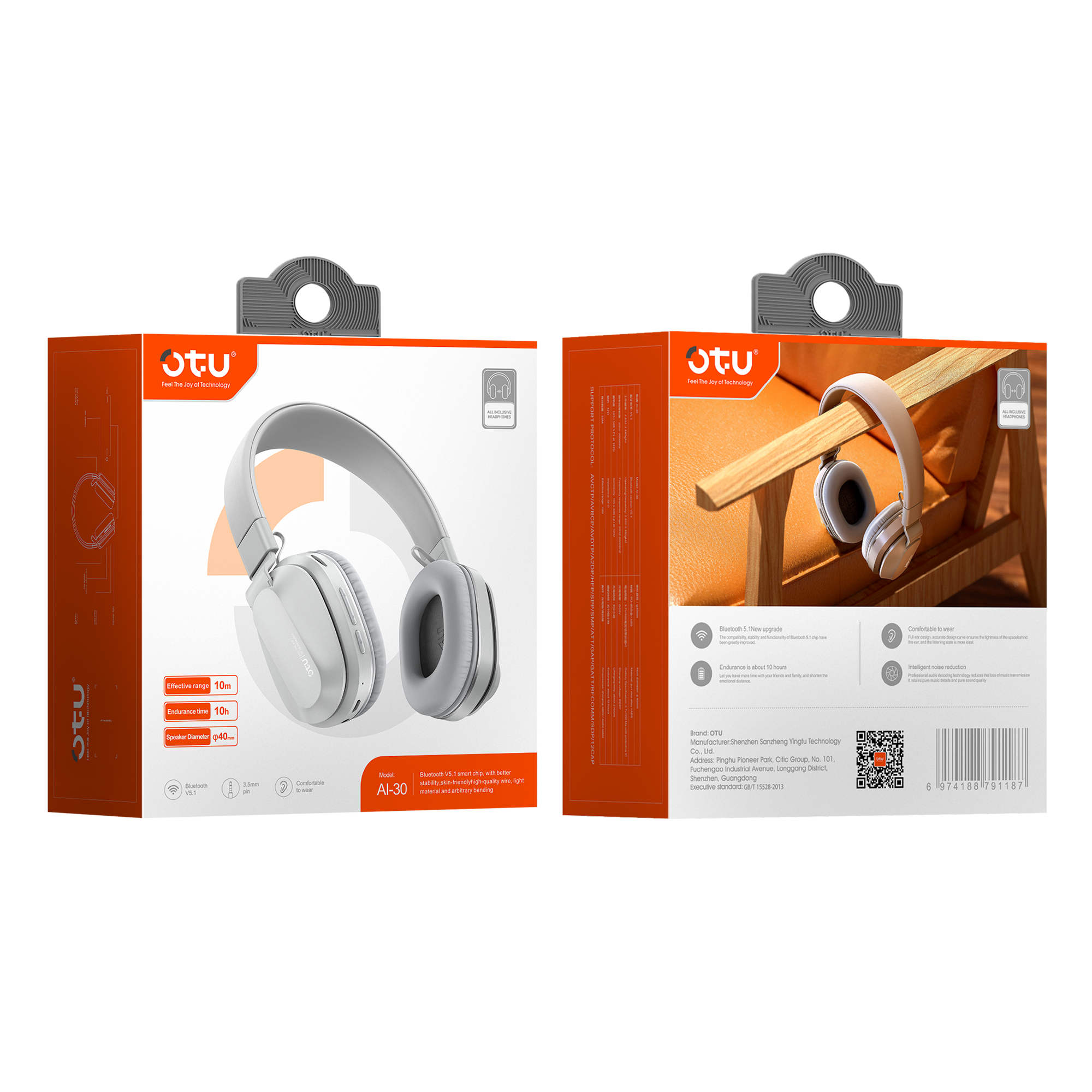 OTU Al-30 Wireless Earbuds - 10H Playtime, Smart Noise Cancellation, Bluetooth 5.1, Comfort Fit for Daily Use