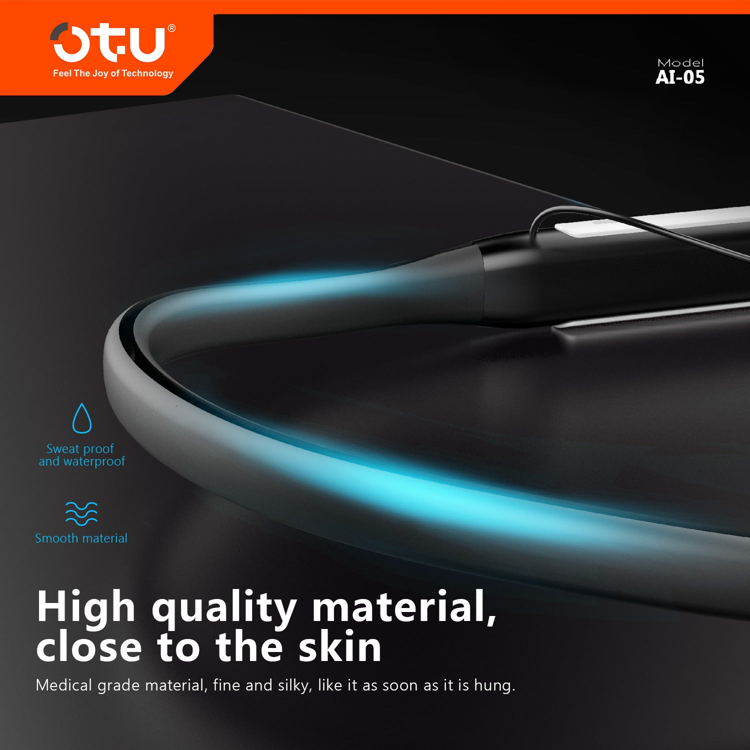 OTU AI05 Wireless Bluetooth 5.0 Earbuds, Sports Earphones with Noise Cancellation, Sweatproof, Secure Fit for Running and Gym