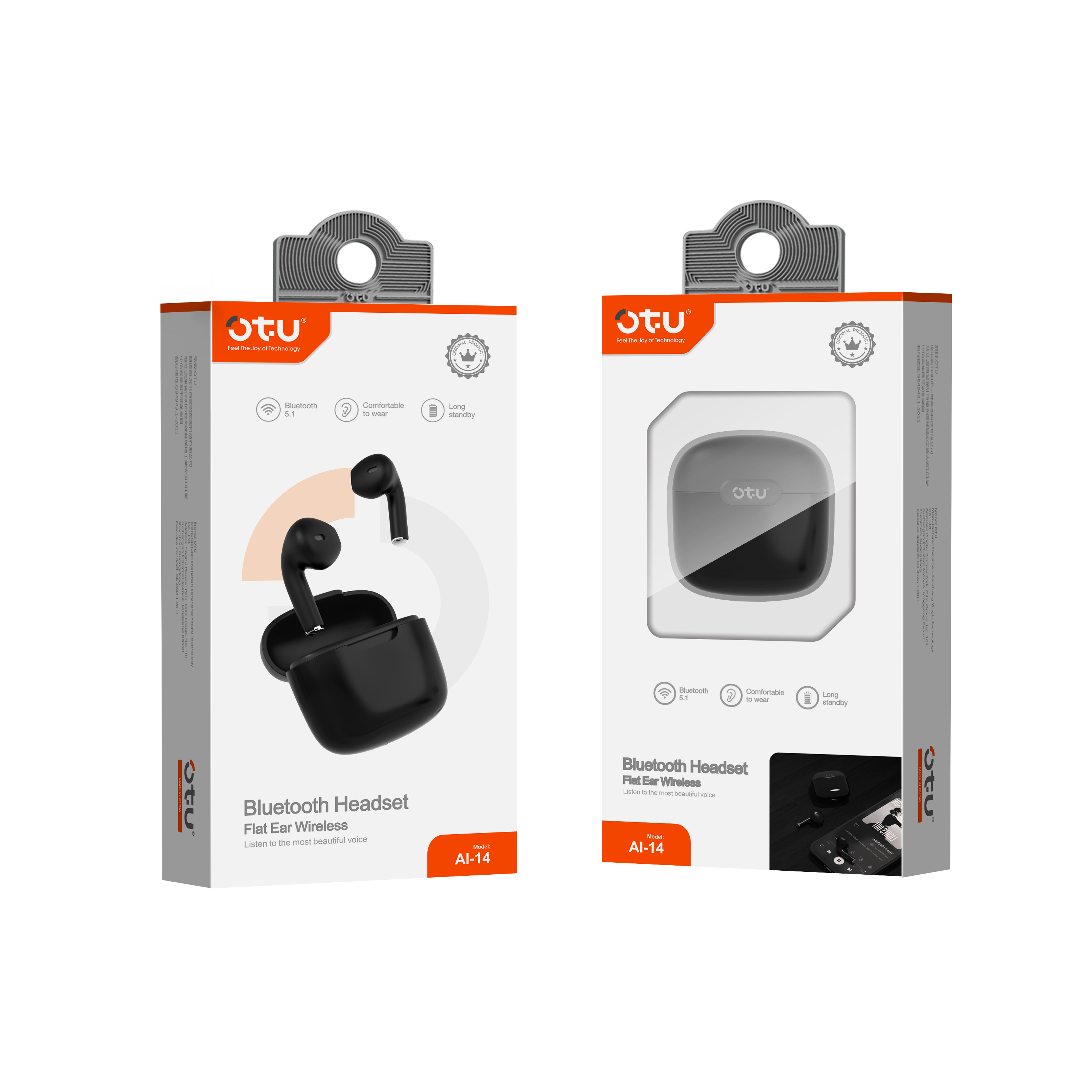 OTU AI-14 Noise Cancelling Earbuds - Bluetooth 5.1, Graphene Sound, 30H Playtime, Comfort Fit, Clear Calls